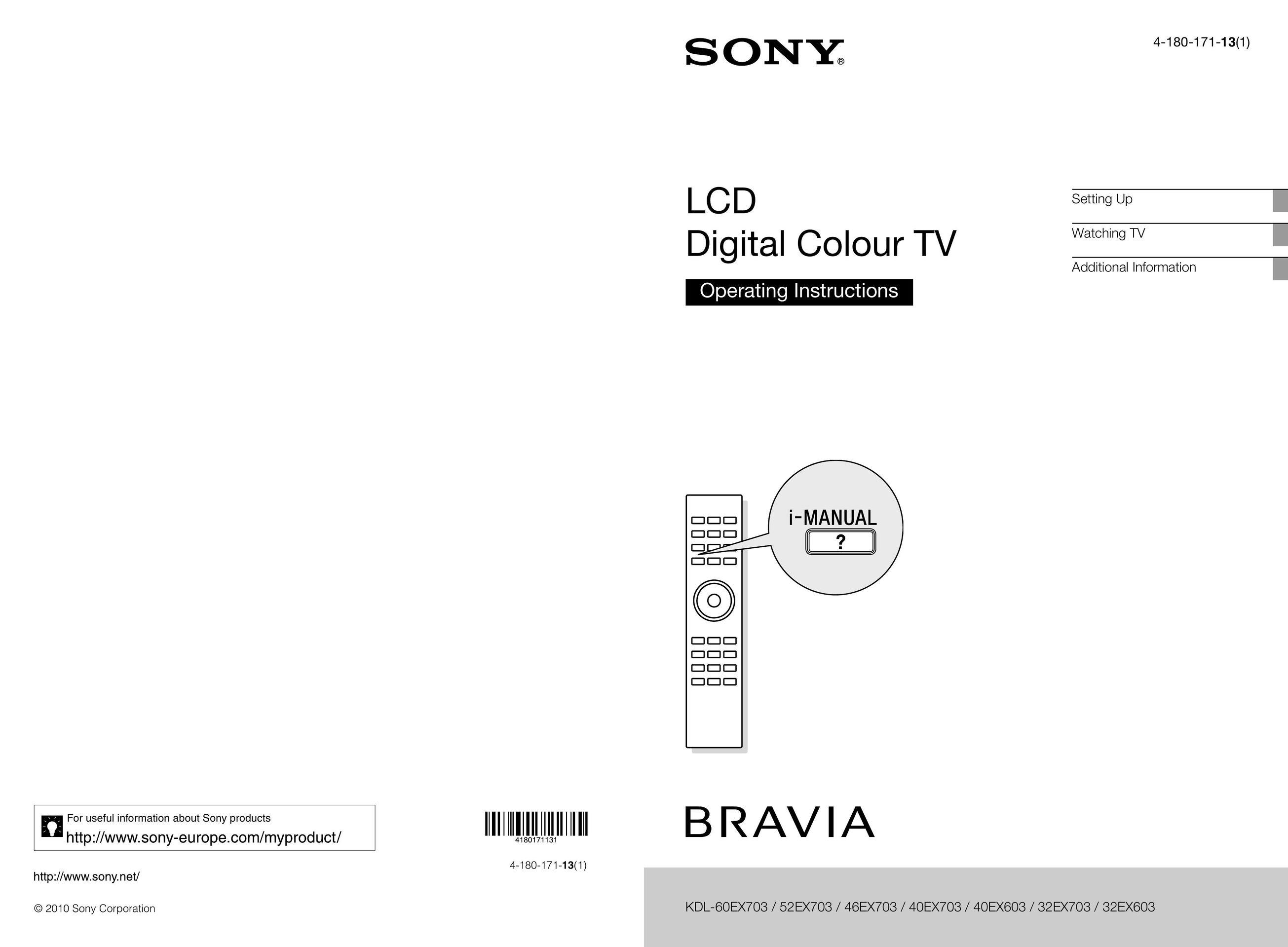 Sony 4-180-171-13(1) Car Satellite TV System User Manual