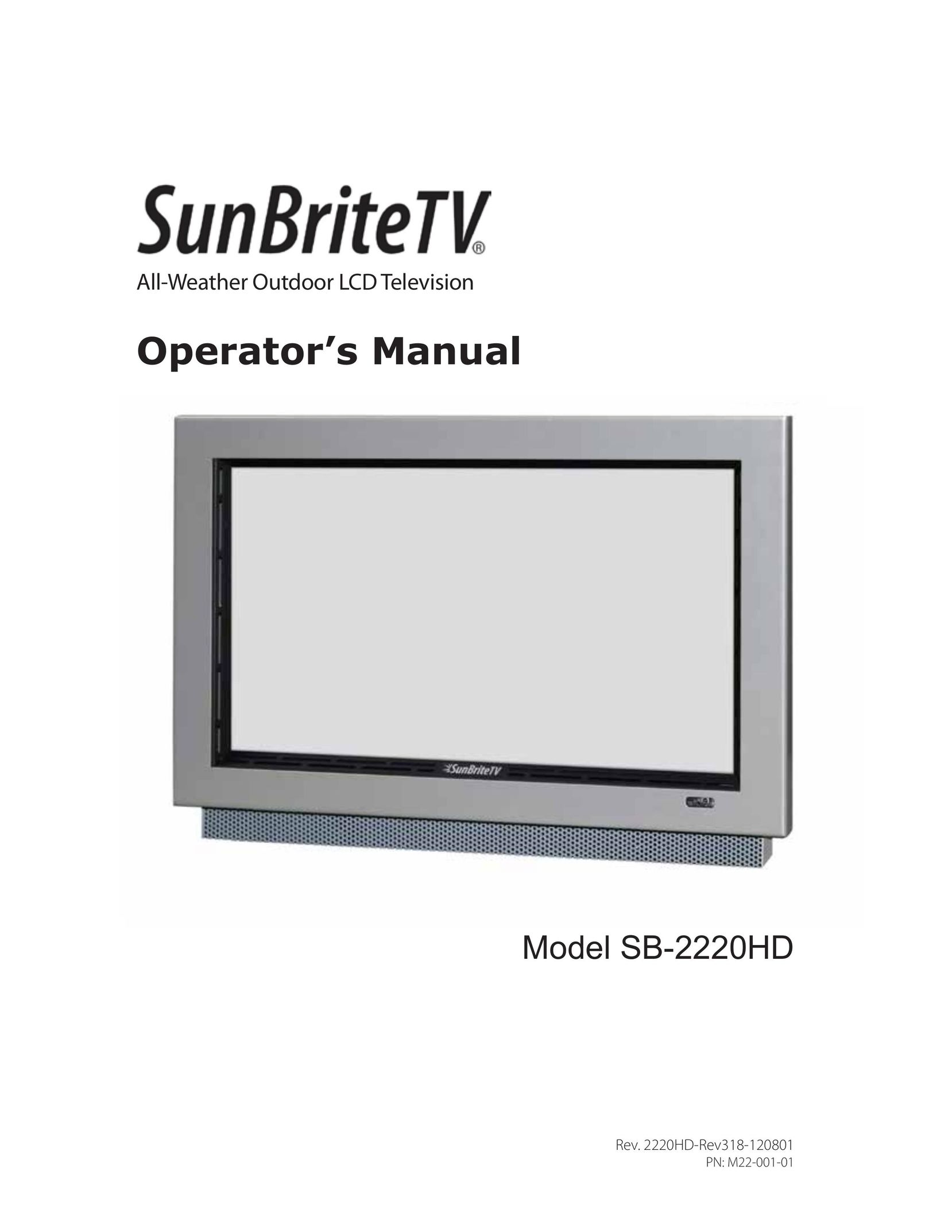 SunBriteTV SB-2220HD Car Satellite TV System User Manual