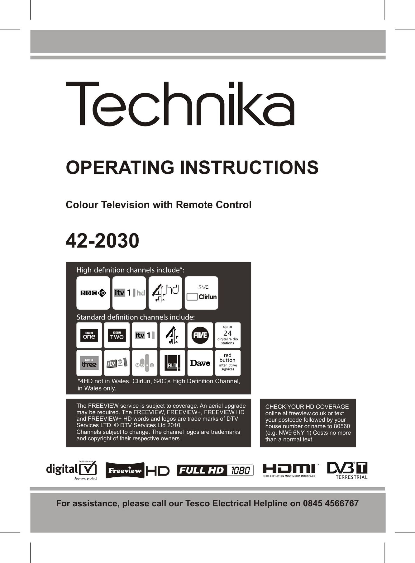 Technika 42-2030 Car Satellite TV System User Manual