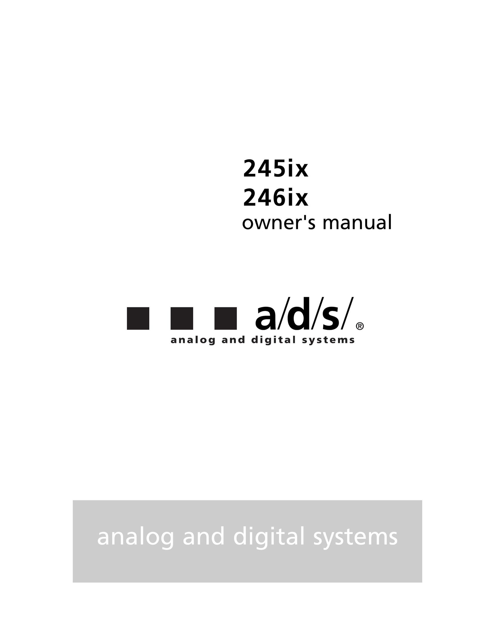a/d/s/ 246ix Car Speaker User Manual