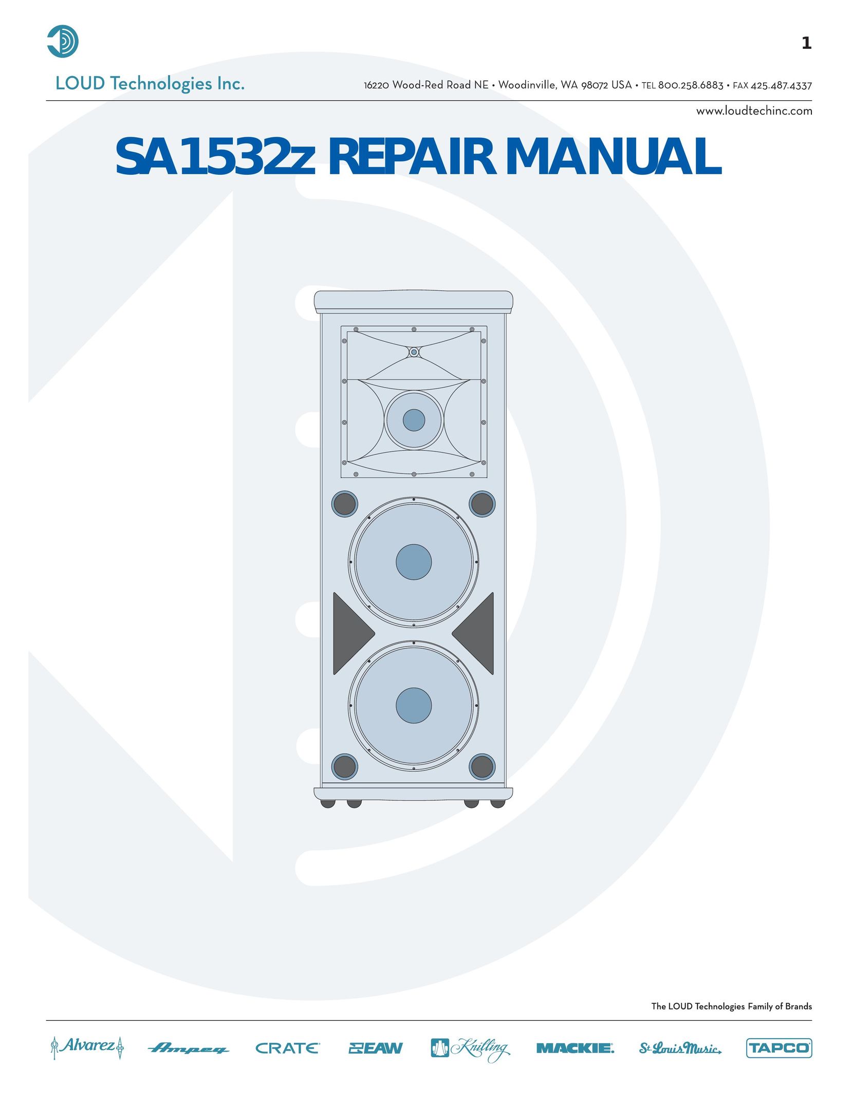 Alvarez SA 1532z Car Speaker User Manual