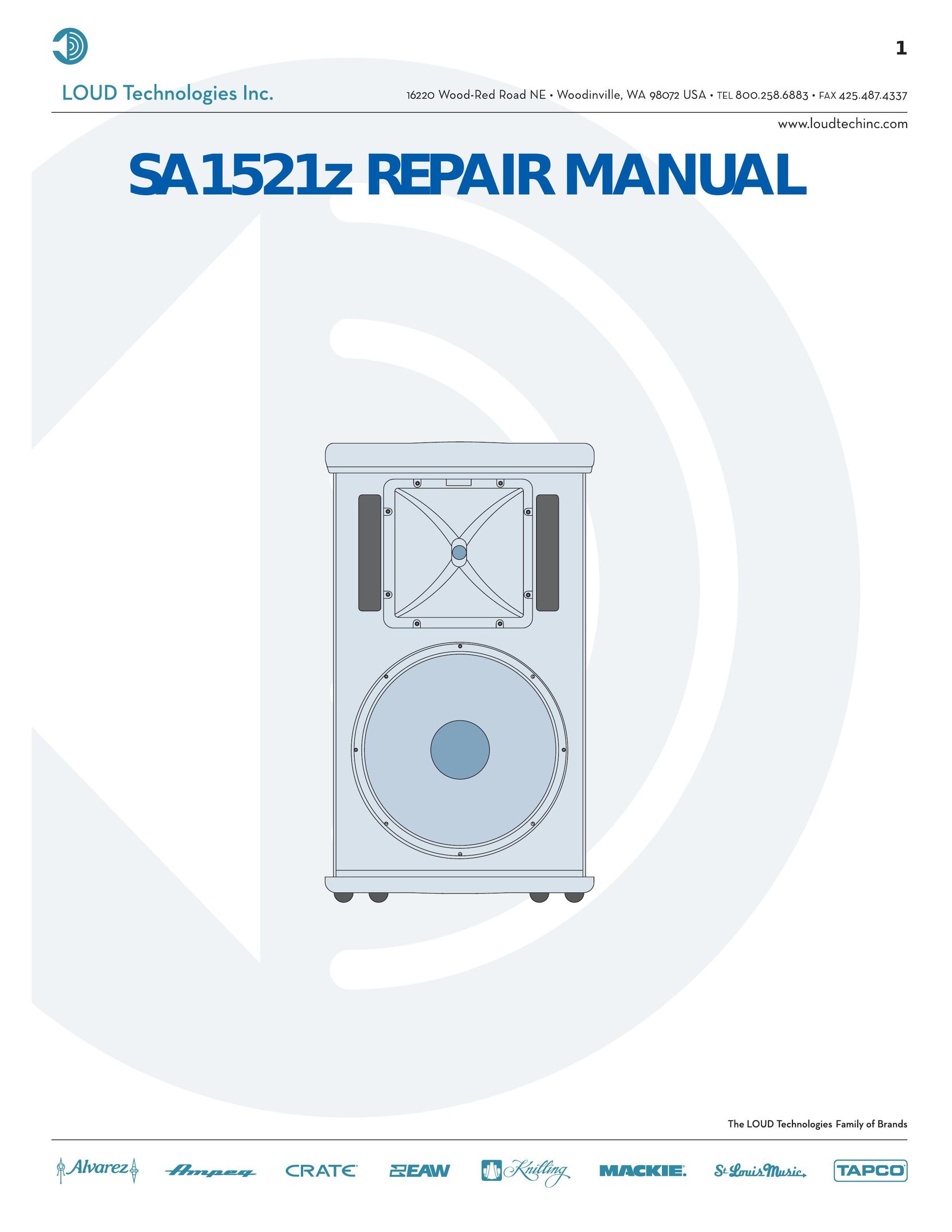 Alvarez SA1521z Car Speaker User Manual