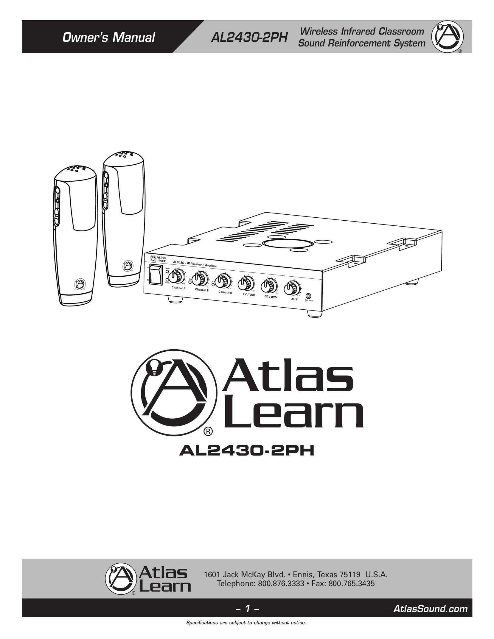 Atlas Sound AL2430-2PH Car Speaker User Manual