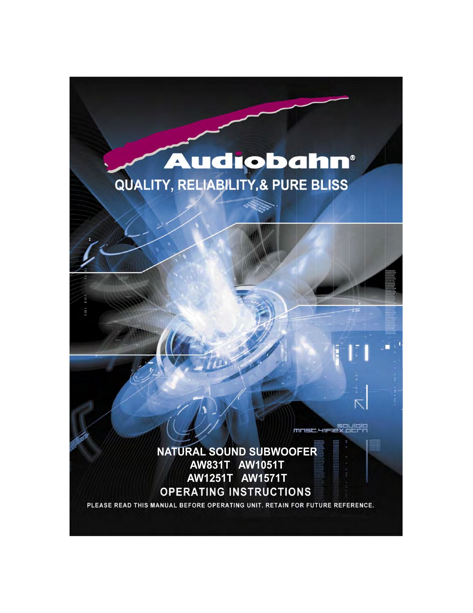 AudioBahn AW1051T Car Speaker User Manual