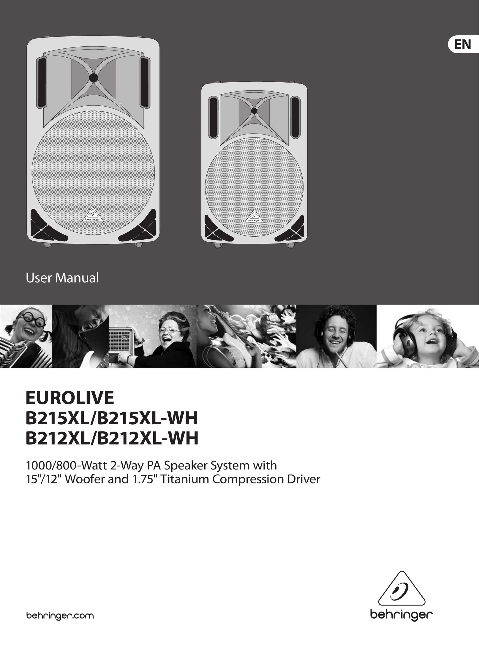 Behringer B215XL/B215XL-WH Car Speaker User Manual