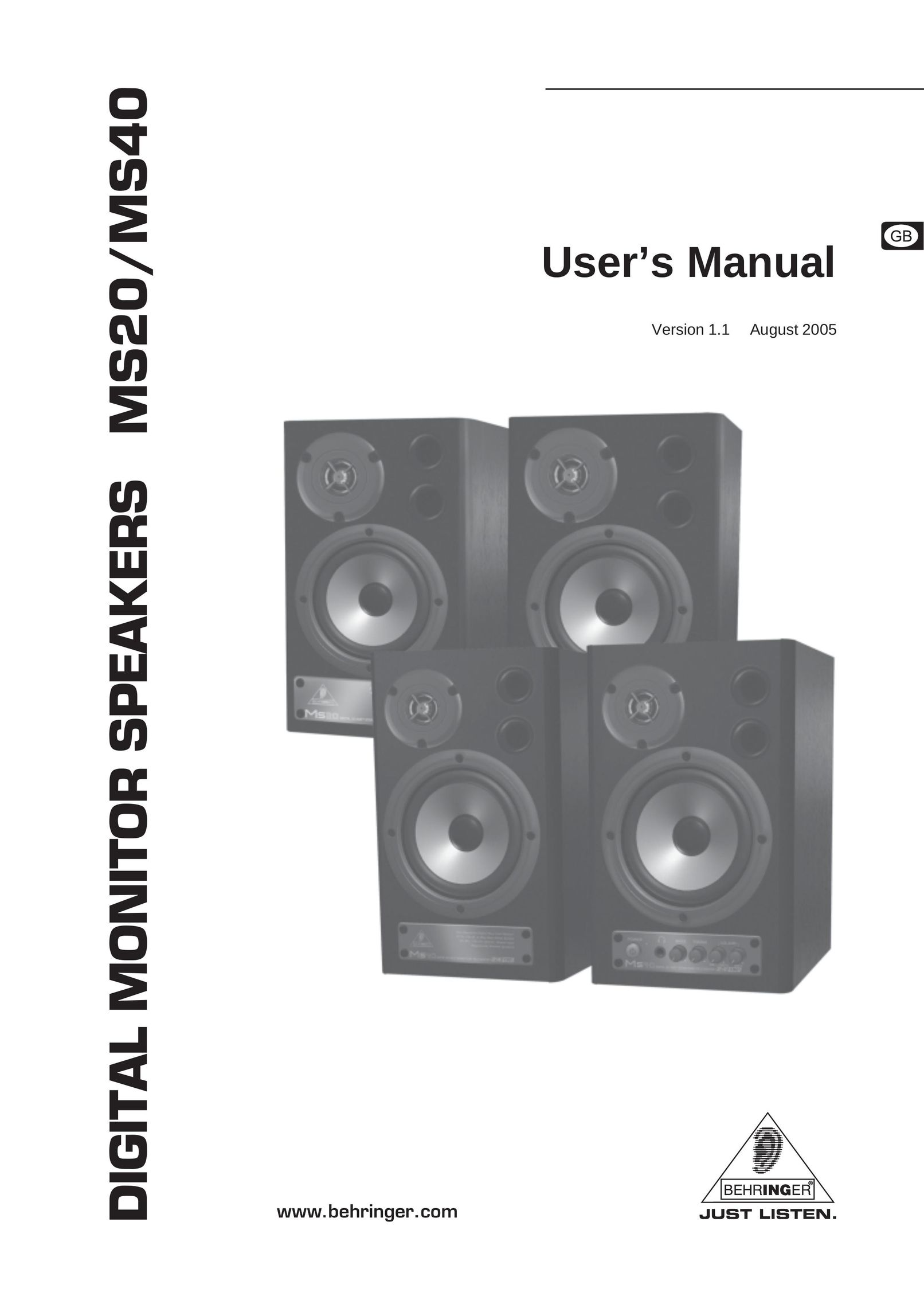 Behringer MS40 Car Speaker User Manual