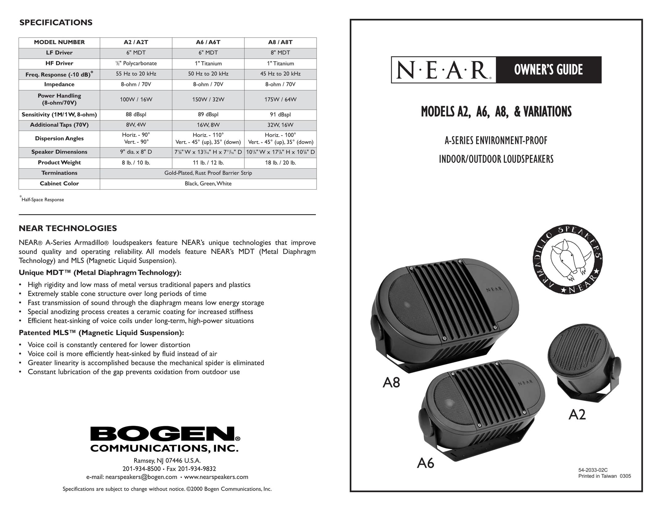 Bogen A2 Car Speaker User Manual