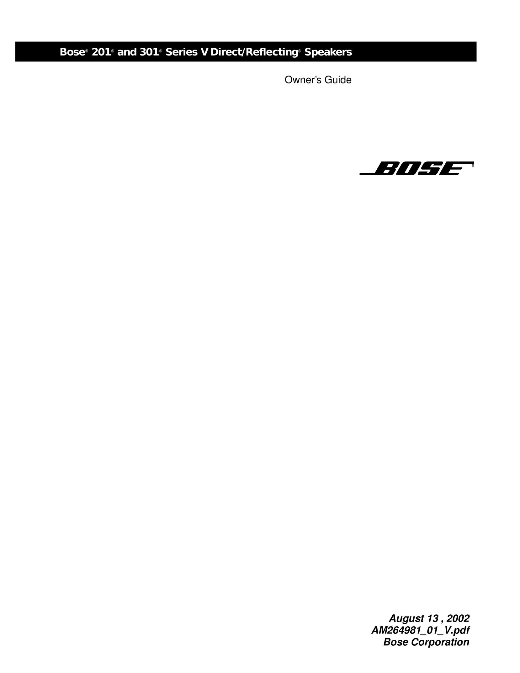Bose 201 Car Speaker User Manual