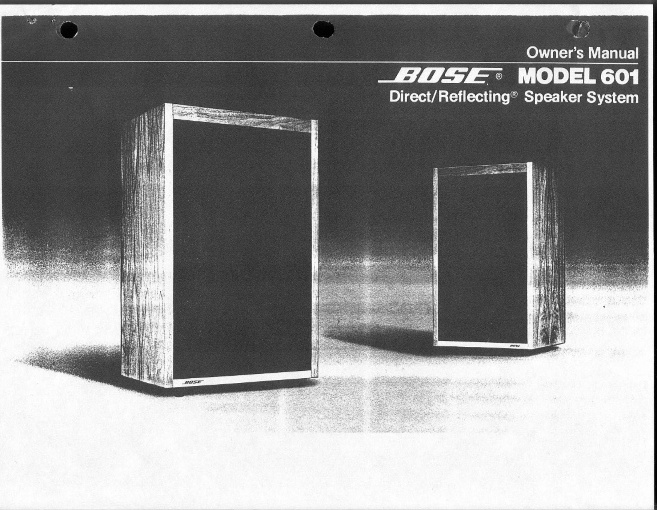 Bose 601 Car Speaker User Manual