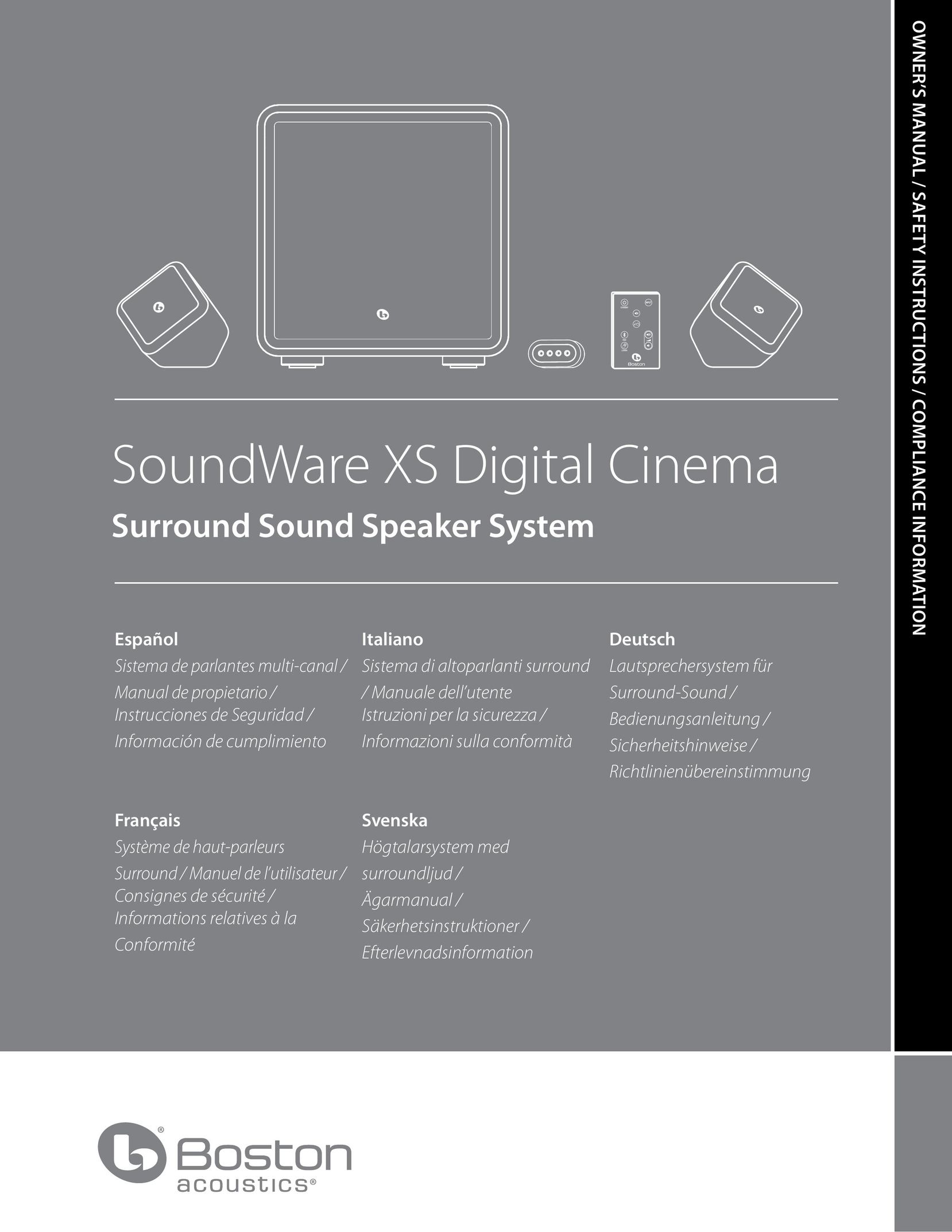 Boston Acoustics soundware xs digital cinema surround sound speaker system Car Speaker User Manual