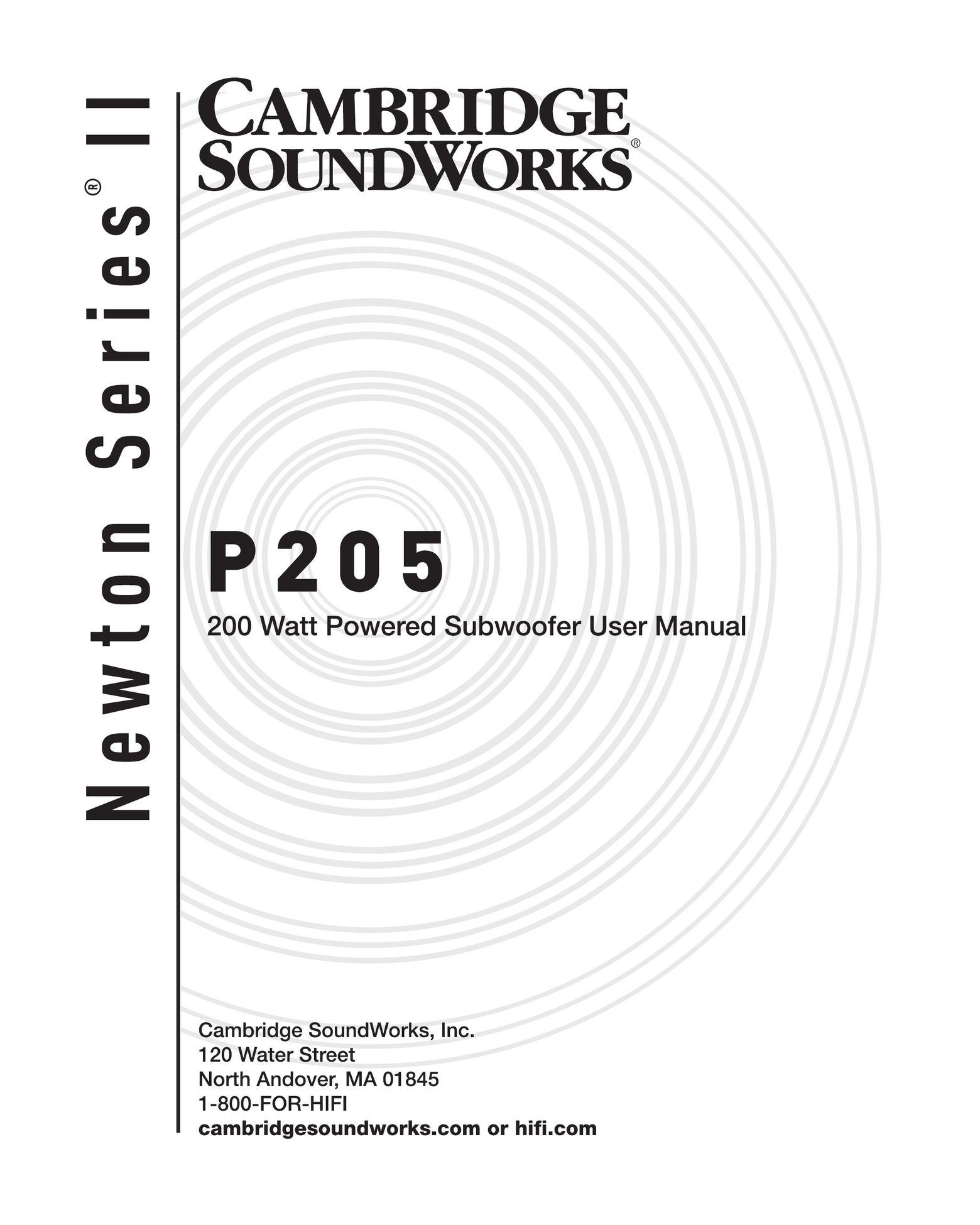 Cambridge SoundWorks P205 Car Speaker User Manual