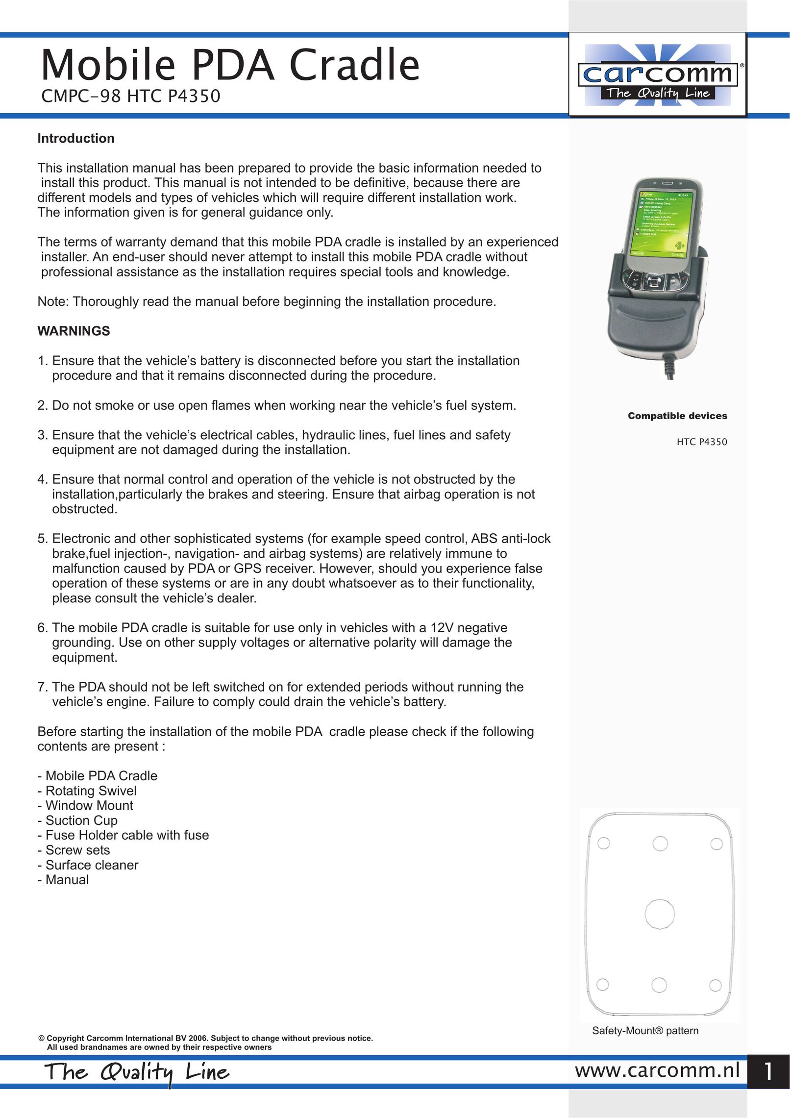 Carcomm CMPC-98 HTC P4350 Car Speaker User Manual