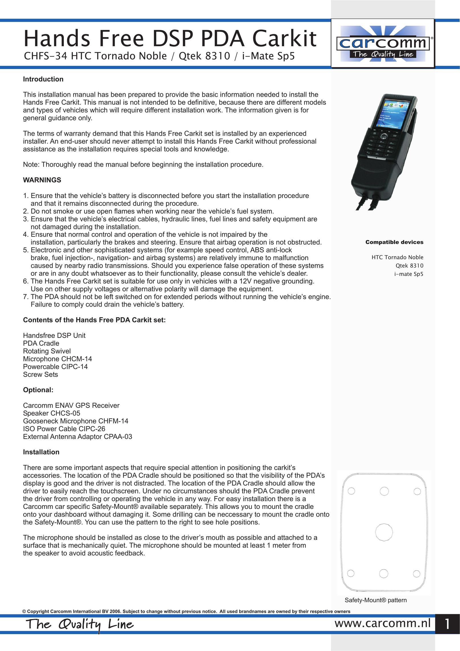 Carcomm i-Mate-Sp5 Car Speaker User Manual