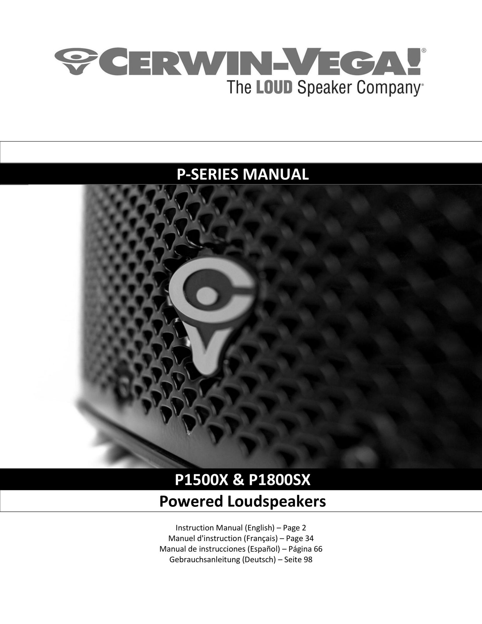 Cerwin-Vega P1800SX Car Speaker User Manual
