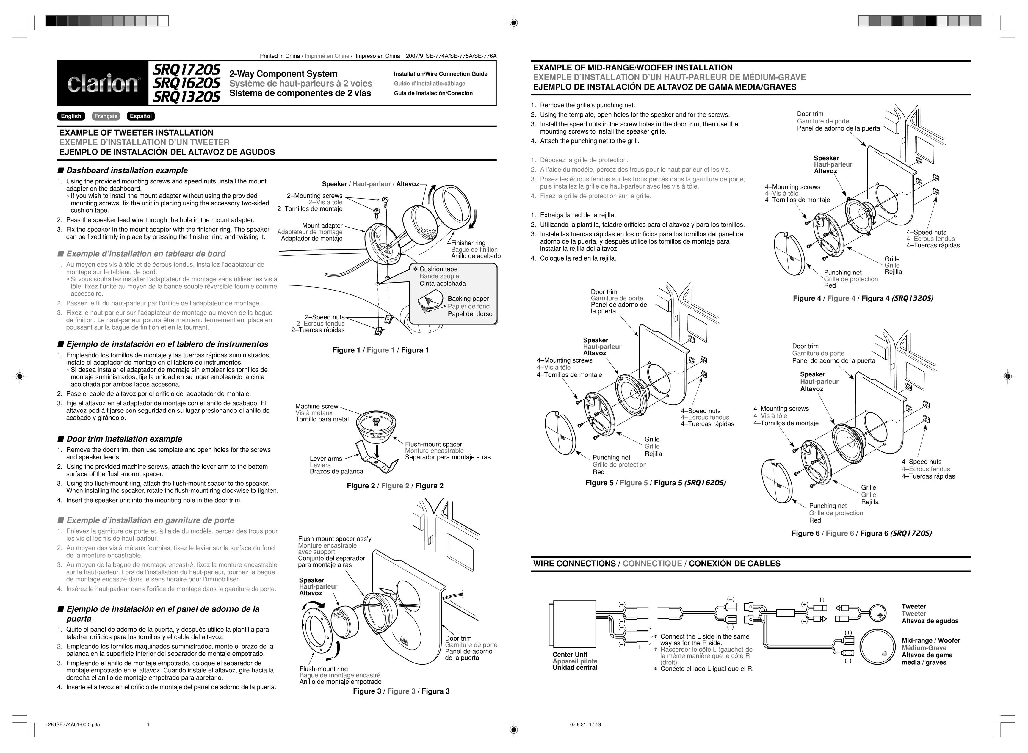 Clarion SRQ1720S Car Speaker User Manual