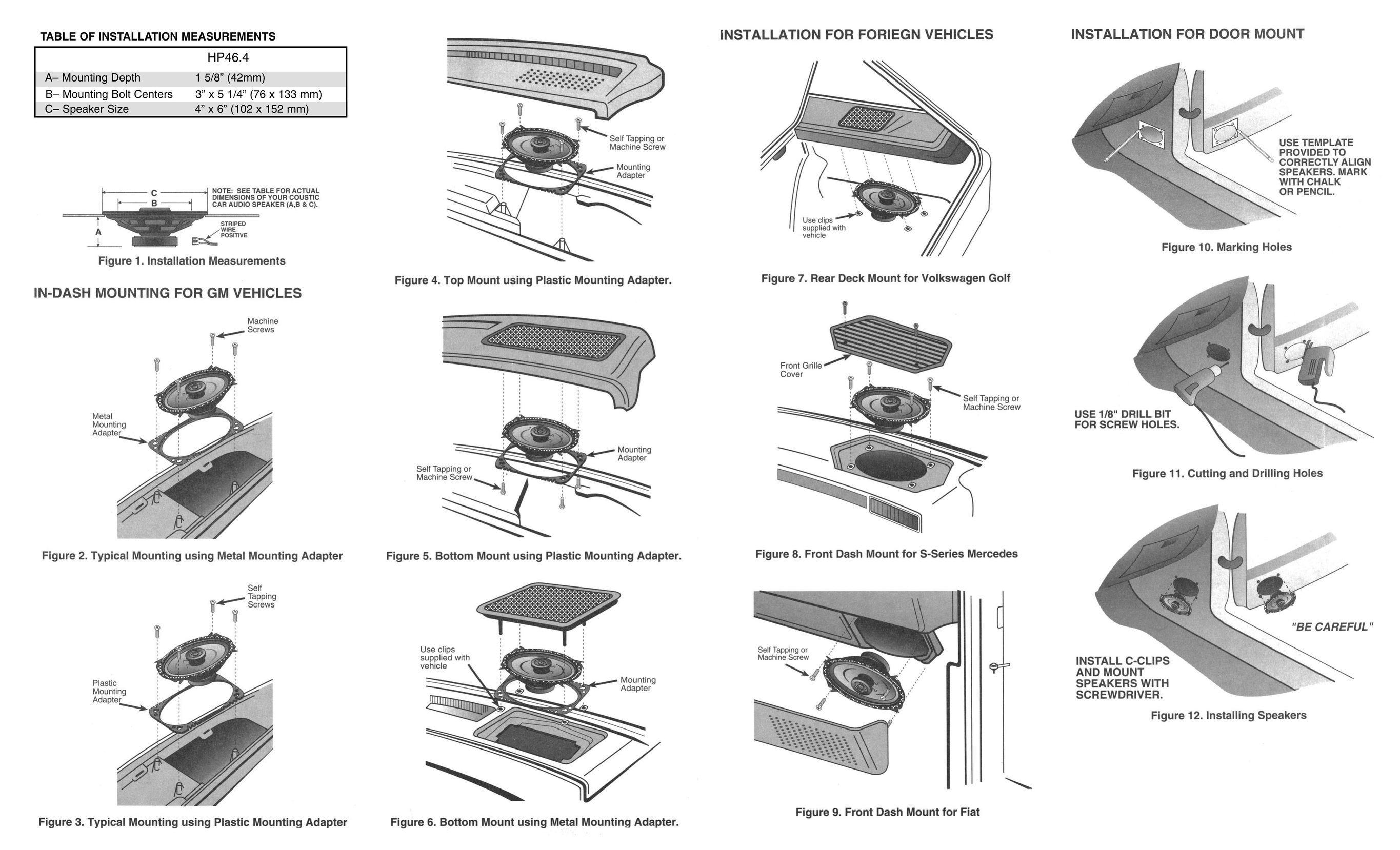 Coustic HP46.4 Car Speaker User Manual