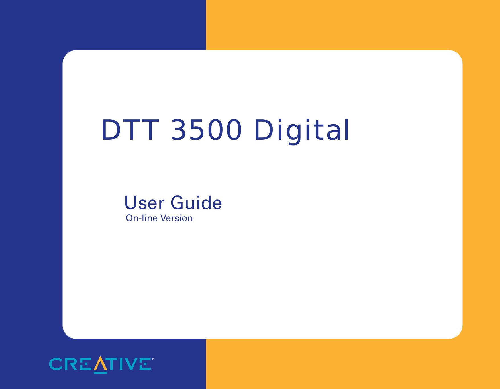 Creative DTT 3500 Car Speaker User Manual