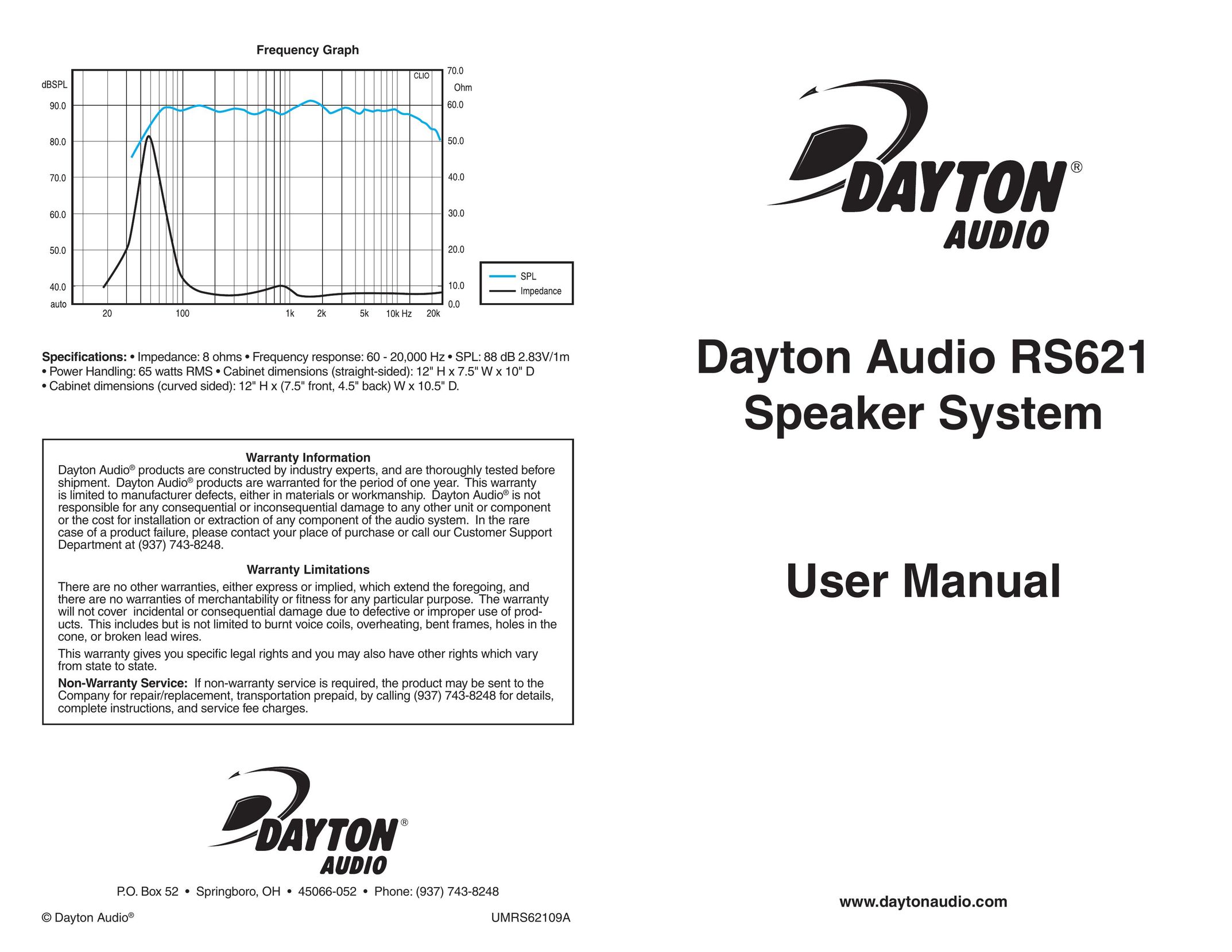 Dayton Audio RS621 Car Speaker User Manual