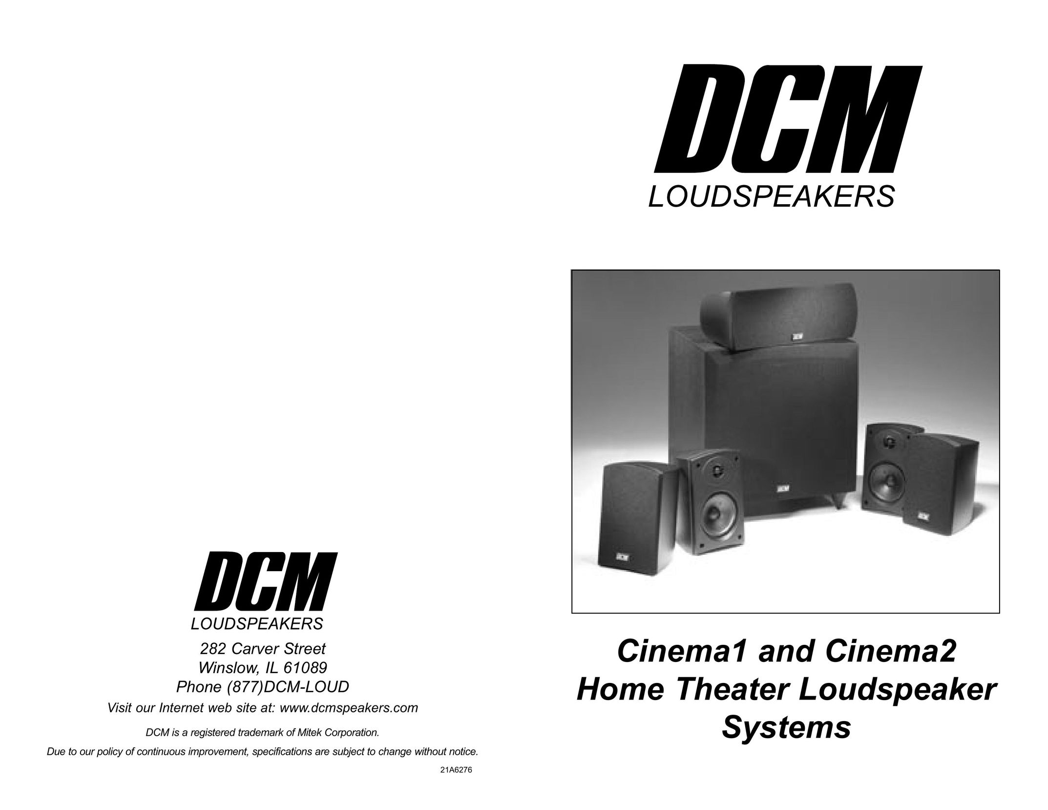 DCM Speakers 21A6276 Car Speaker User Manual