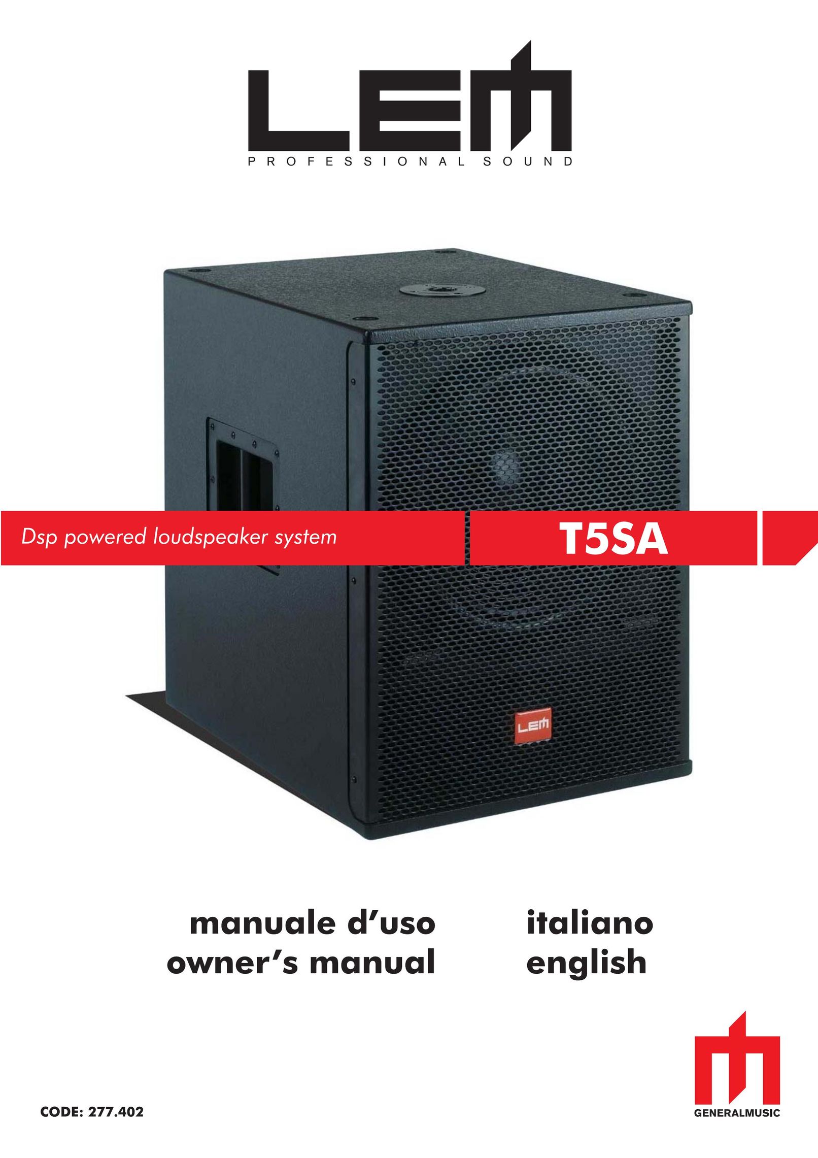 Dell T5SA Car Speaker User Manual
