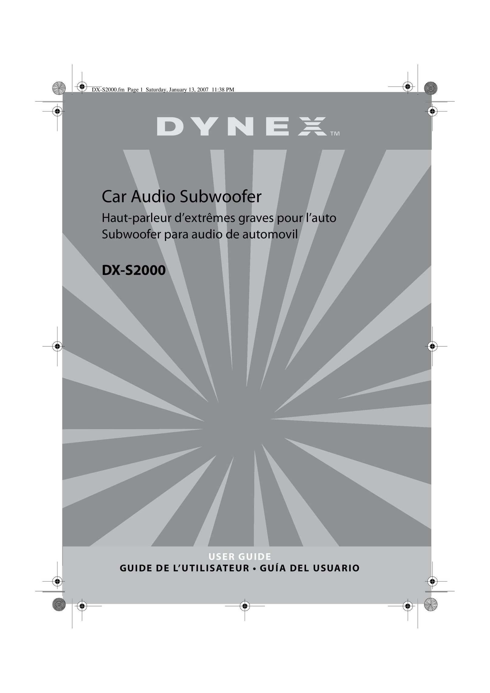 Dynex DX-S2000 Car Speaker User Manual