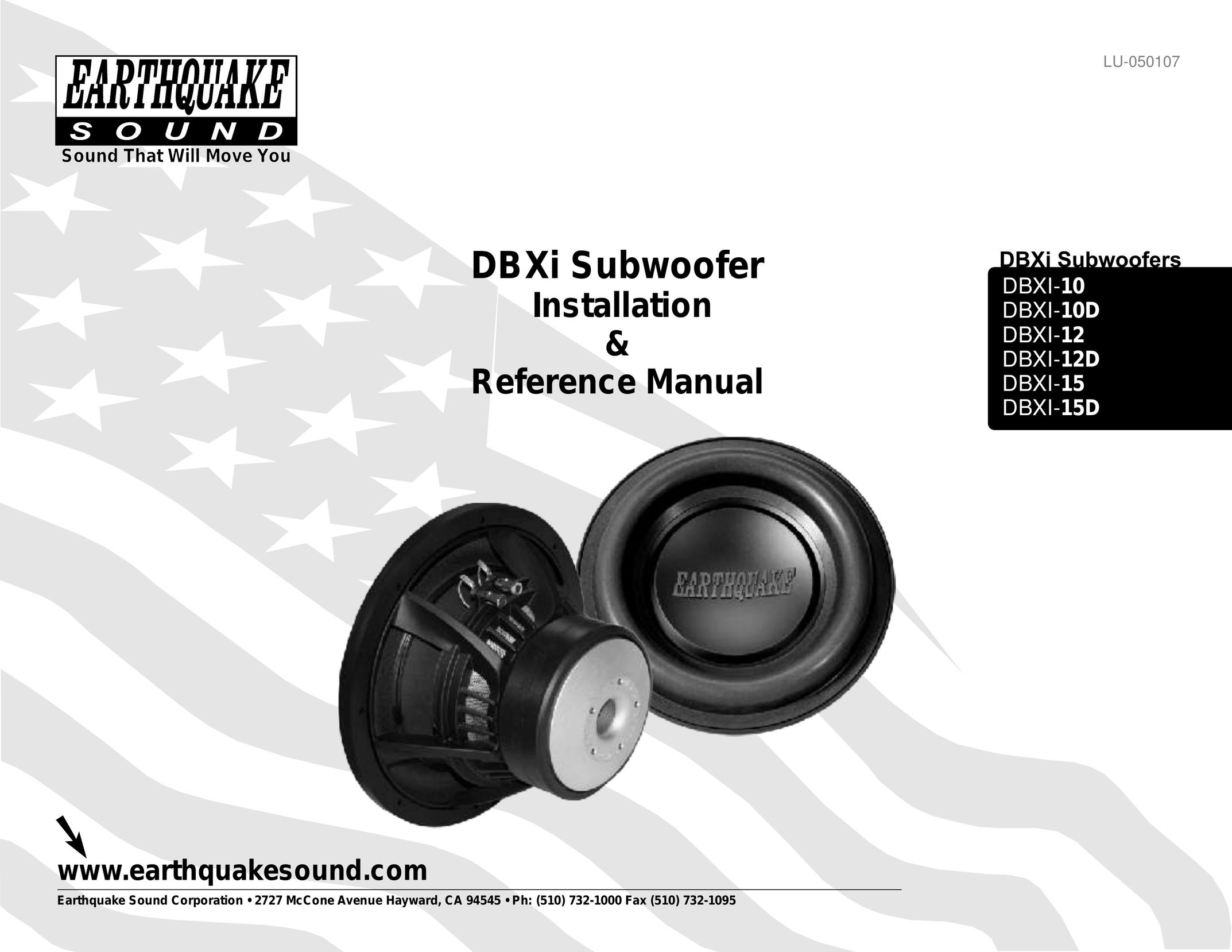 Earthquake Sound DBXI-10D Car Speaker User Manual