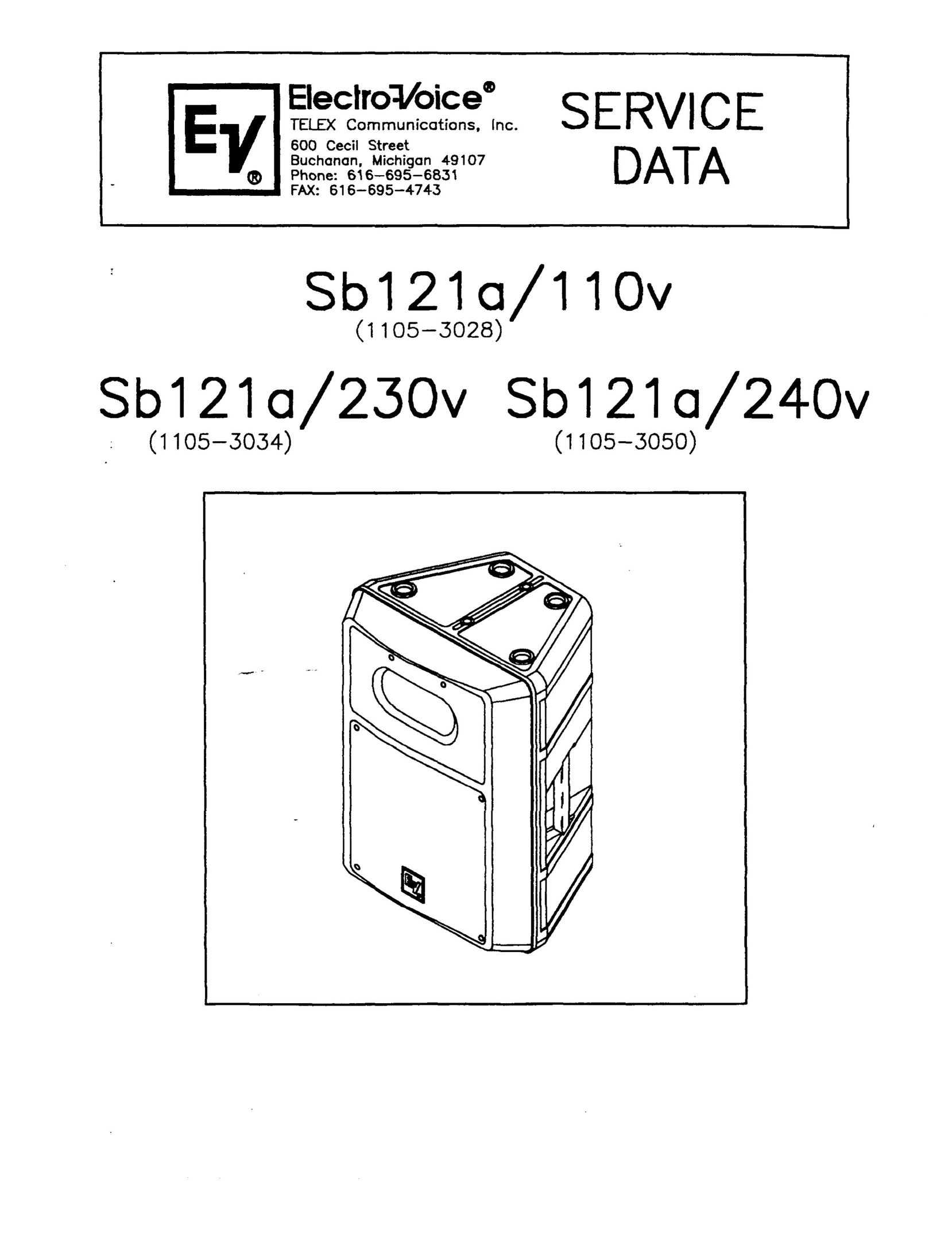 Electro-Voice sb121a/110v Car Speaker User Manual
