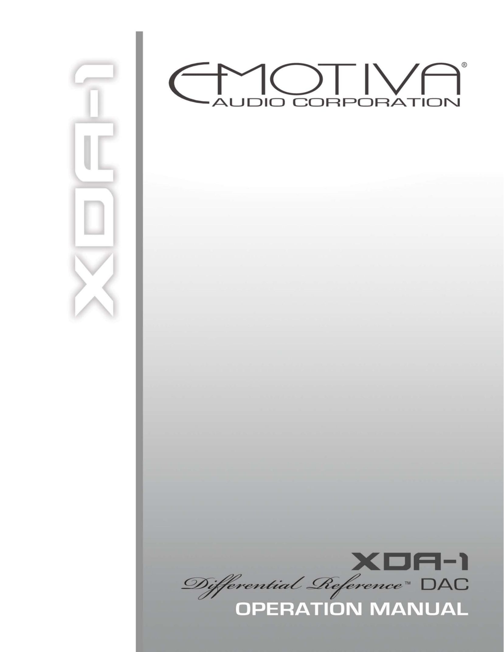 Emotiva XDA-1 Car Speaker User Manual