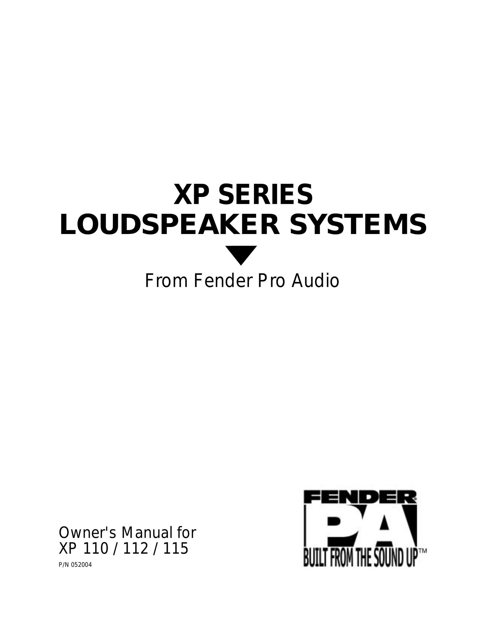Fender XP 115 Car Speaker User Manual
