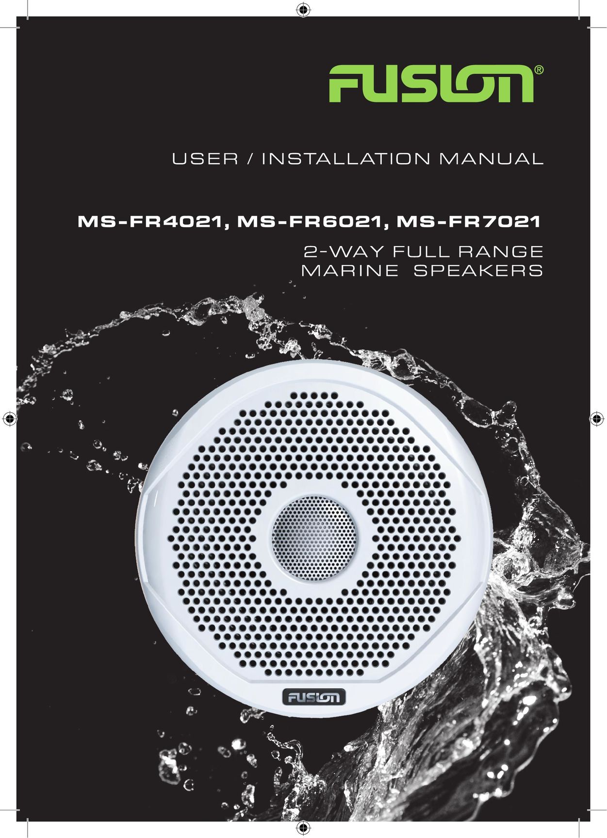 Fusion MS-FR4021 Car Speaker User Manual