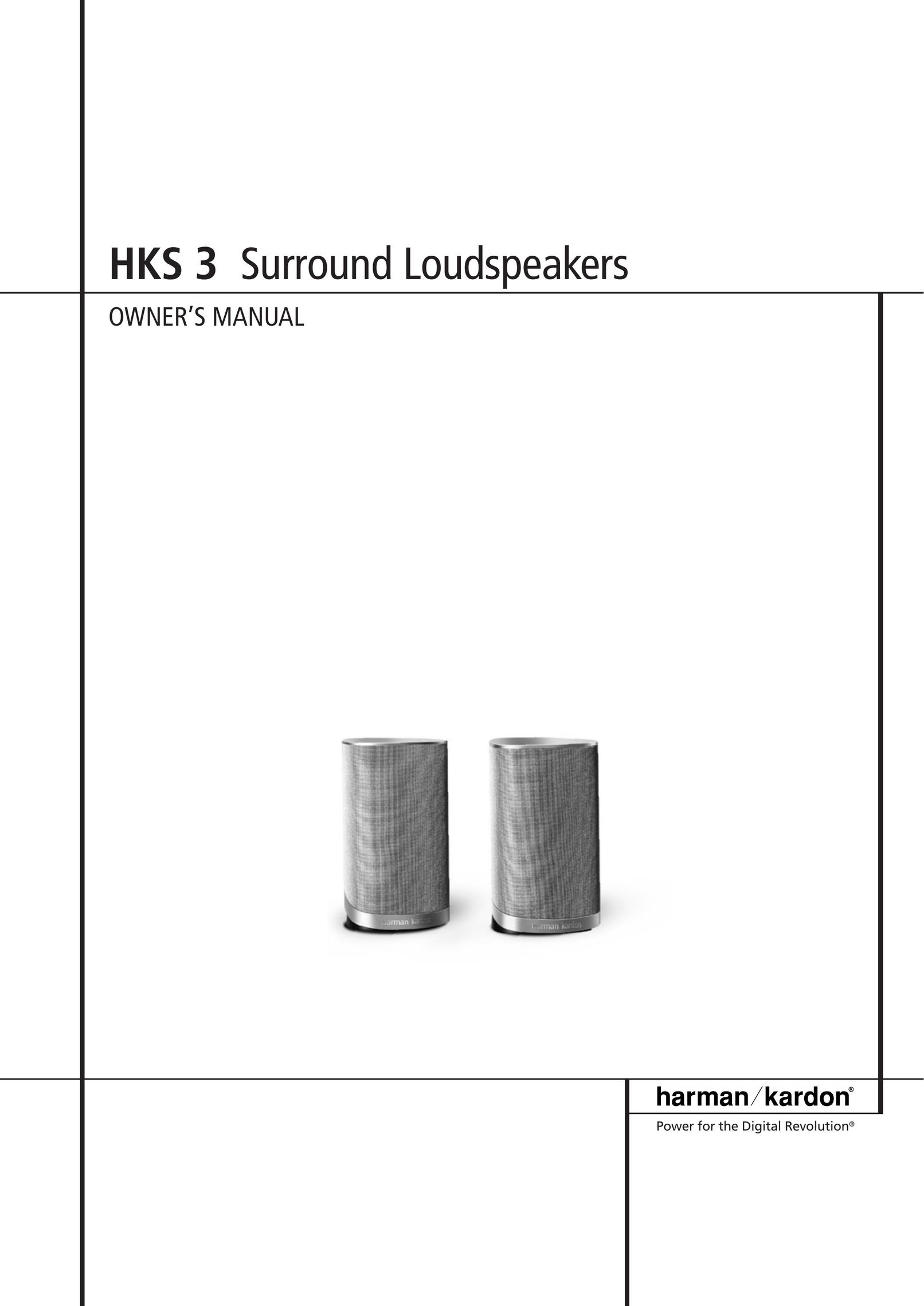 Harman-Kardon HKS 3 Car Speaker User Manual