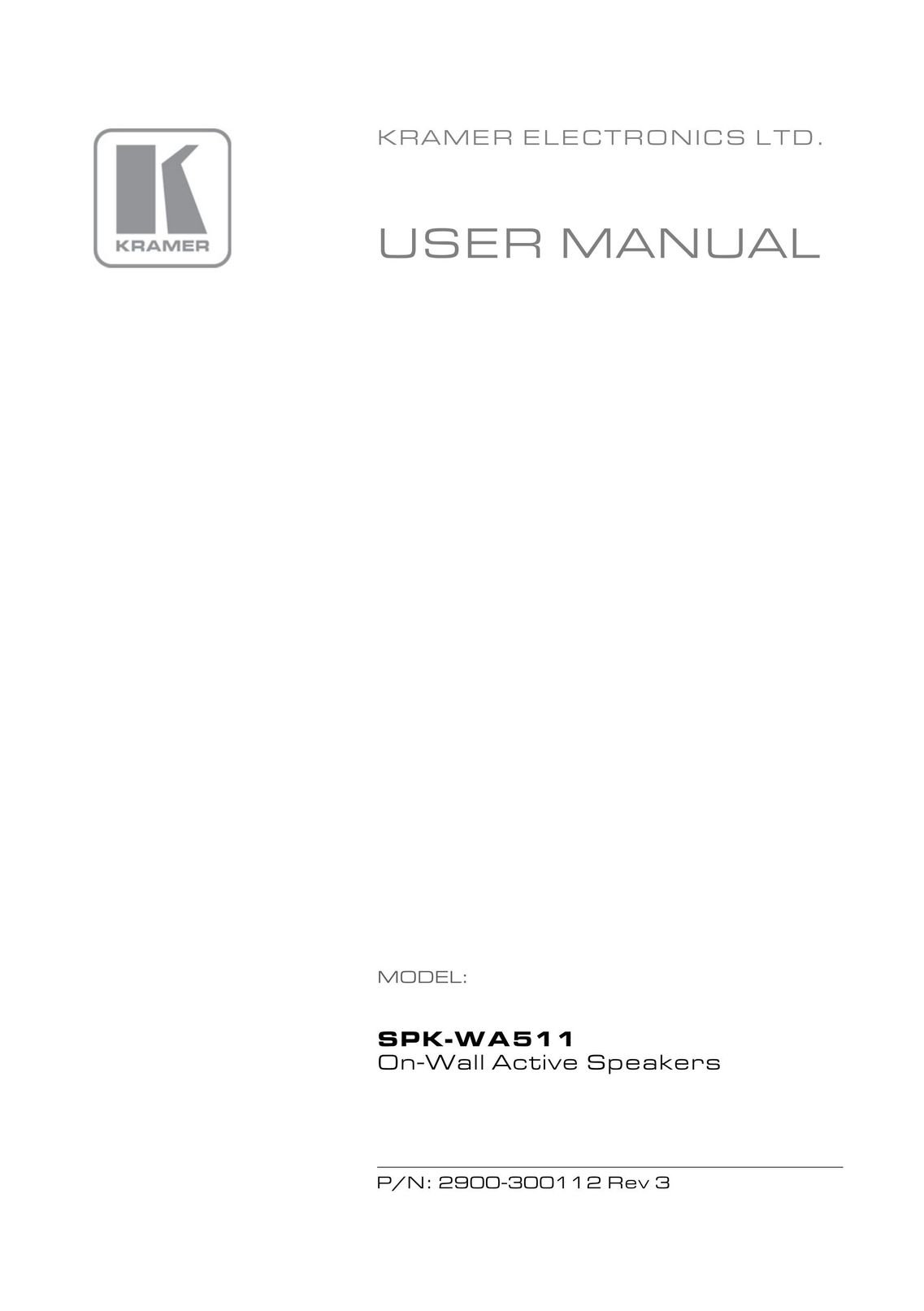 Kramer Electronics SPK-WA511 Car Speaker User Manual