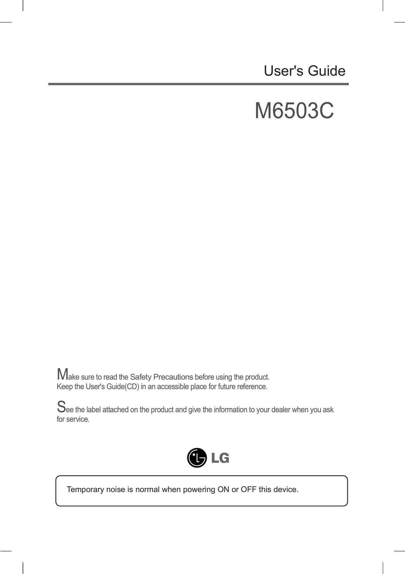 LG Electronics M6503C Car Speaker User Manual