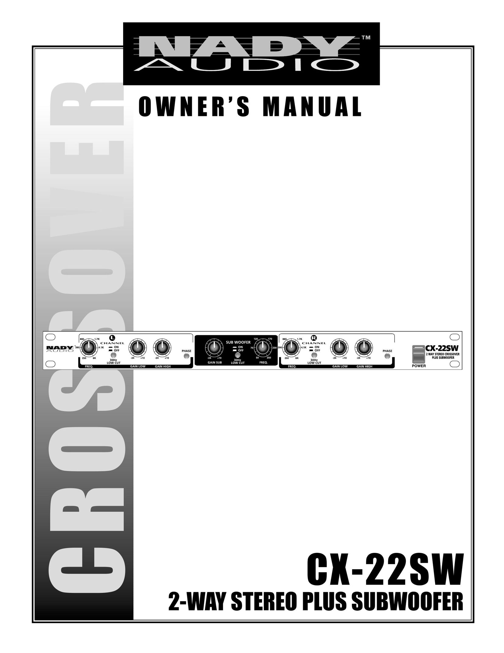 Nady Systems CX-222SW Car Speaker User Manual