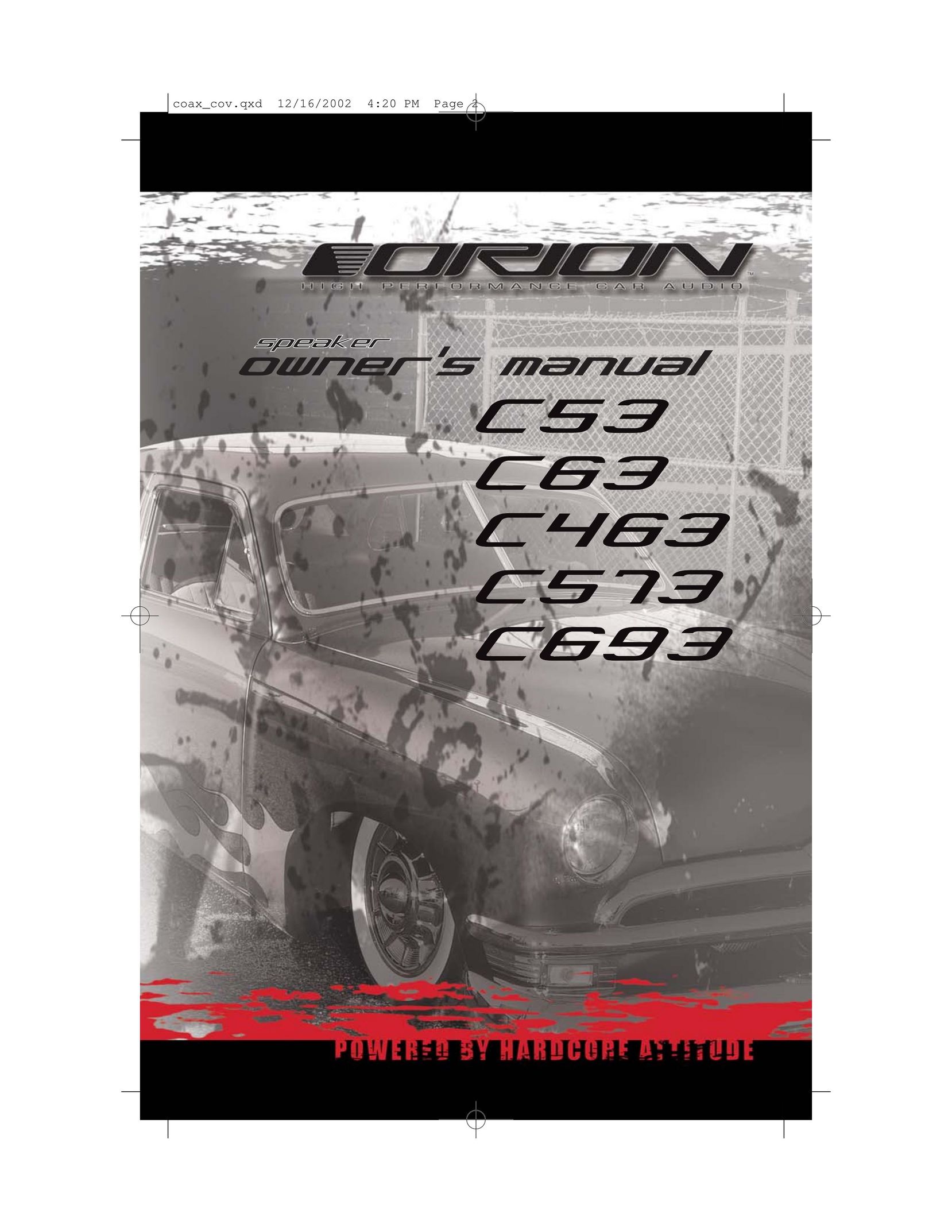 Orion Car Audio C463 Car Speaker User Manual