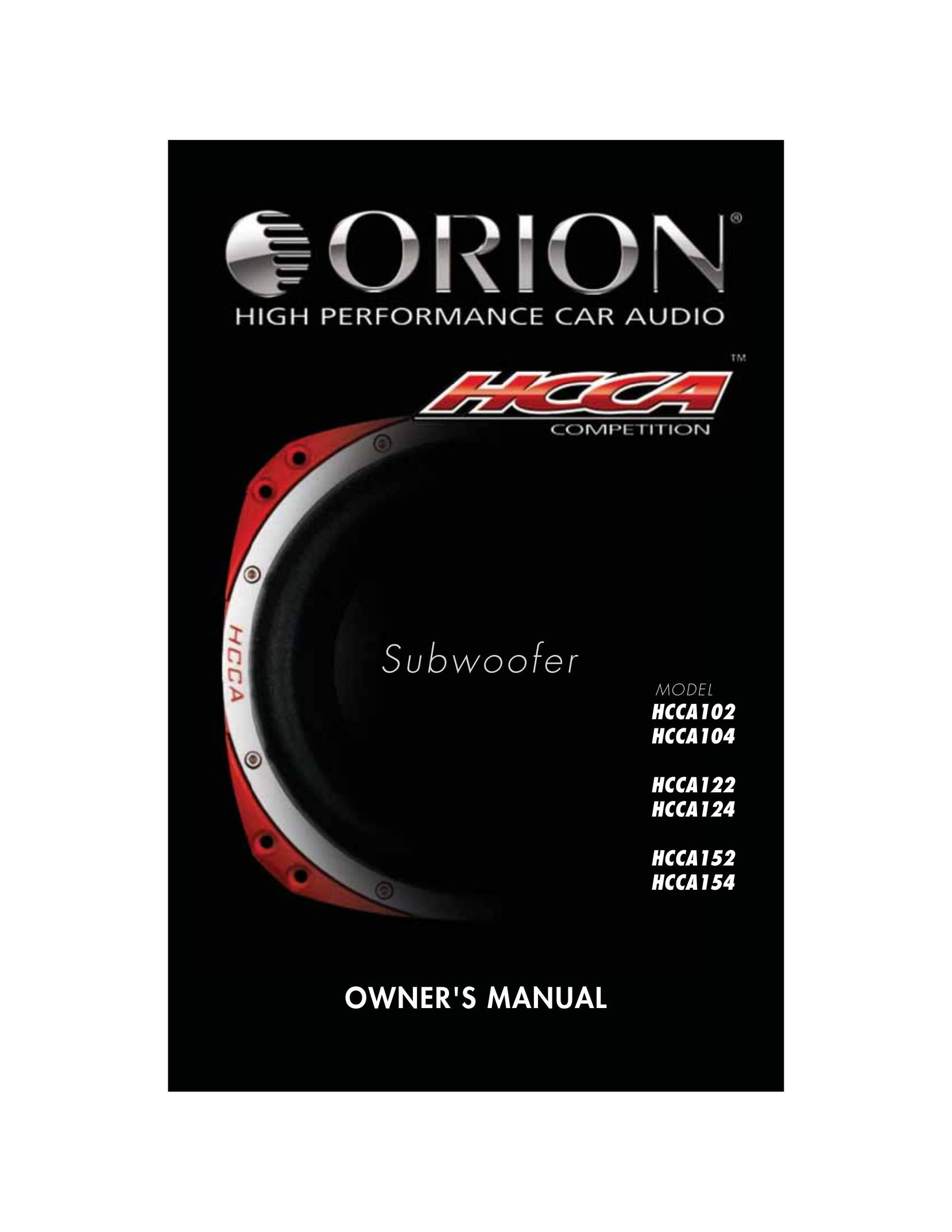 Orion Car Audio HCCA102 Car Speaker User Manual