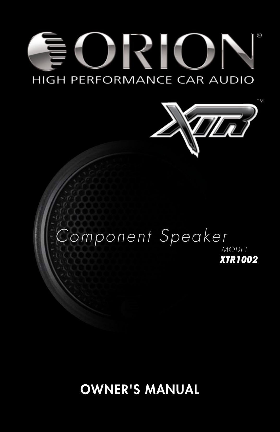 Orion Car Audio XTR1002 Car Speaker User Manual