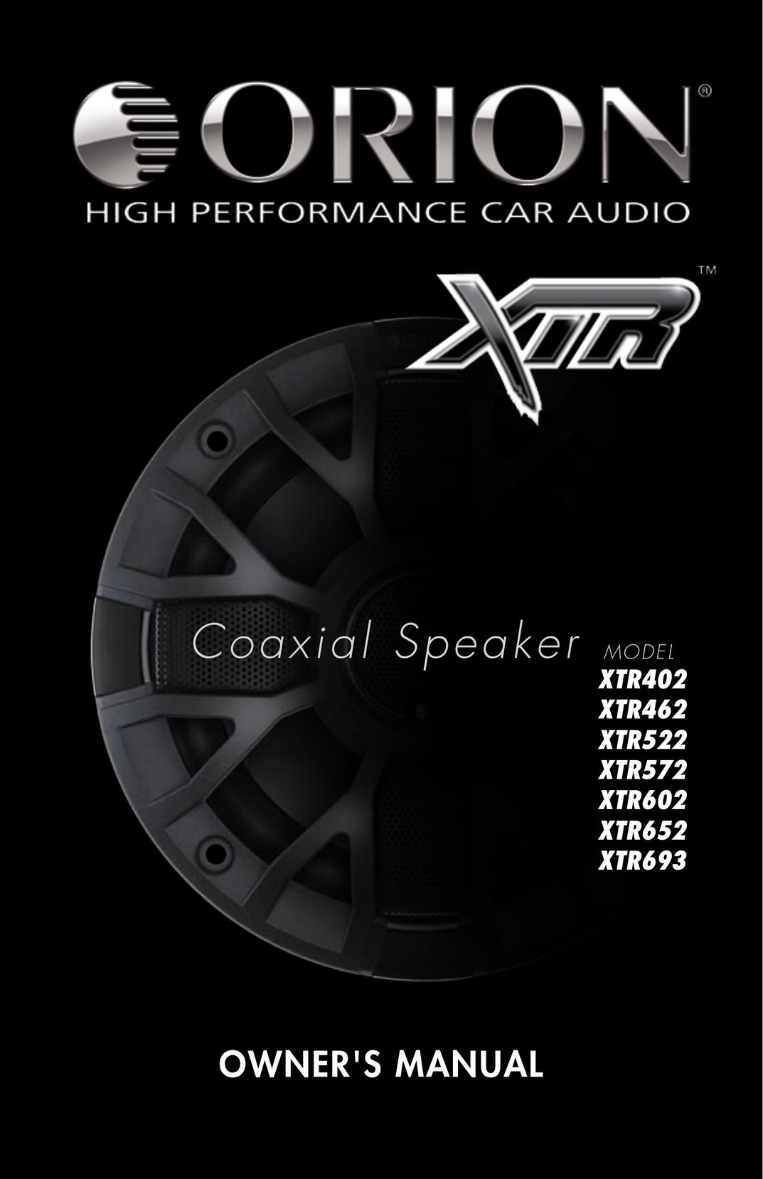 Orion Car Audio XTR602 Car Speaker User Manual