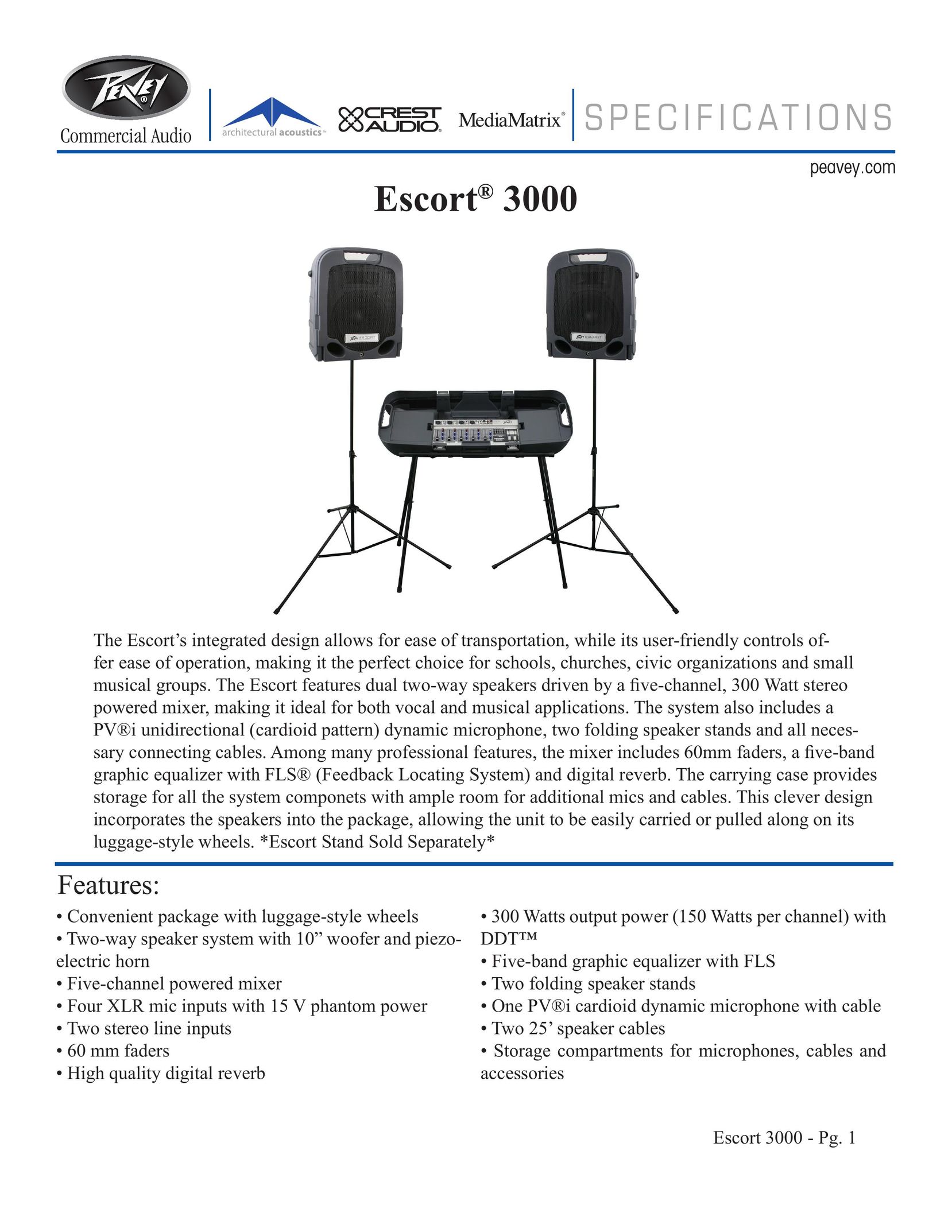 Peavey 3000 Car Speaker User Manual