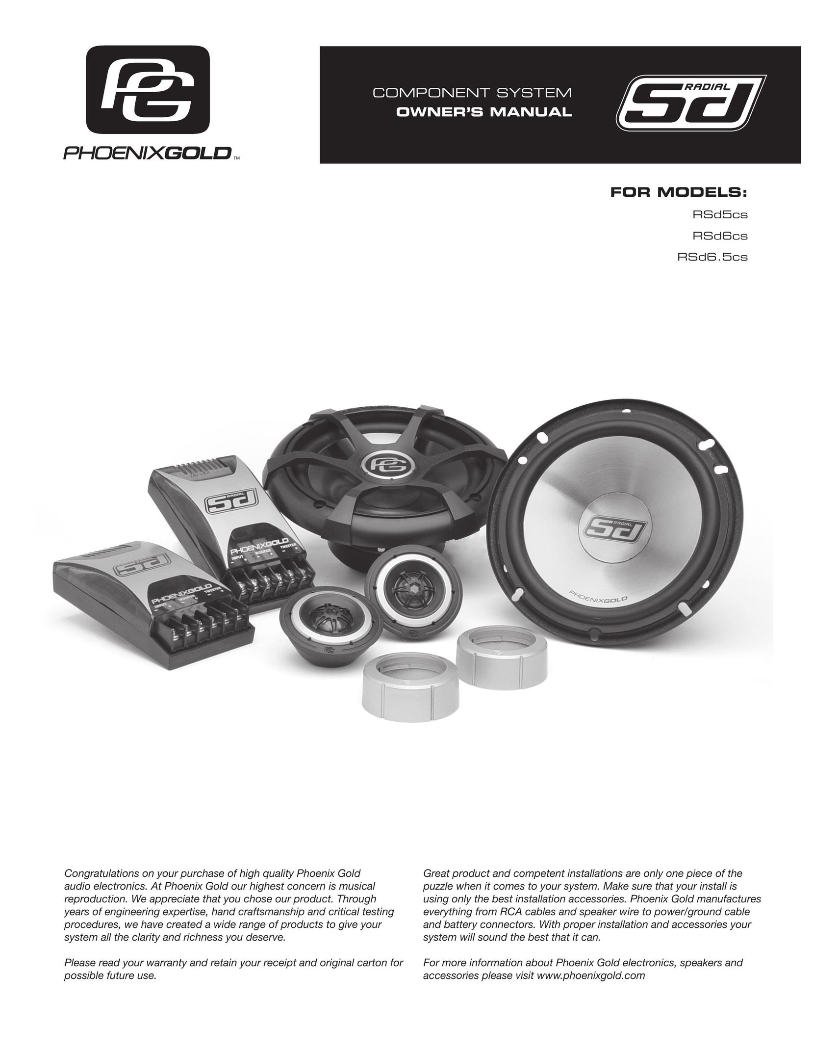 Phoenix Gold RSd6.5cs Car Speaker User Manual