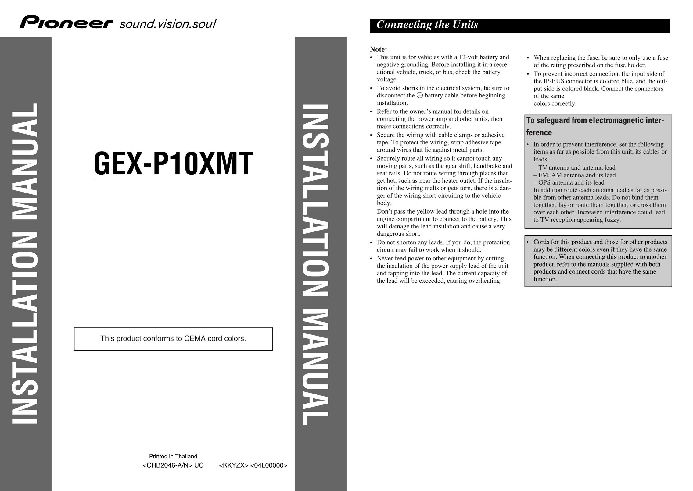 Pioneer GEX-P10XMT Car Speaker User Manual