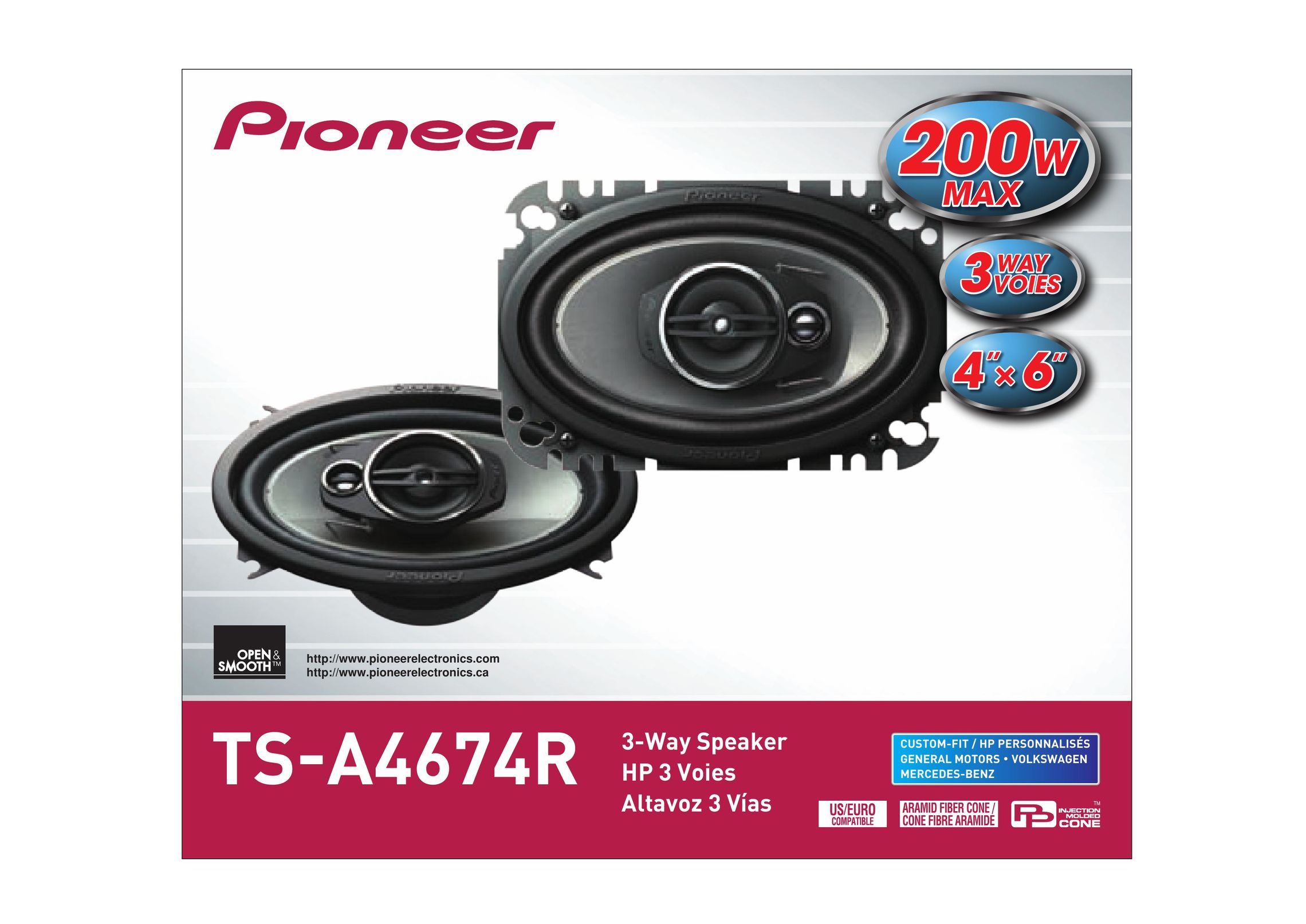 Pioneer TS-A4674R Car Speaker User Manual