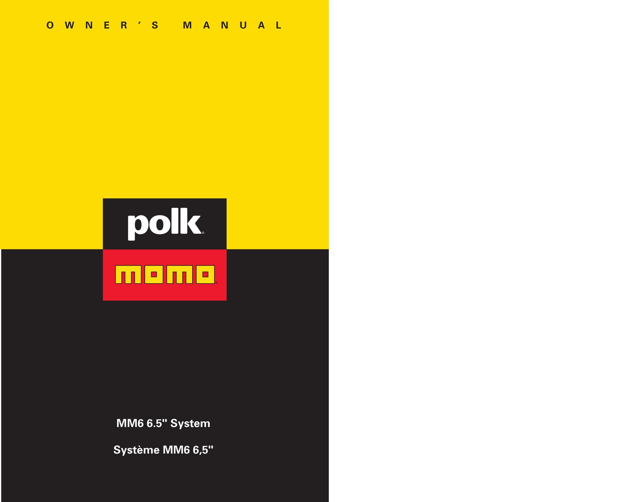 Polk Audio MM6 Car Speaker User Manual