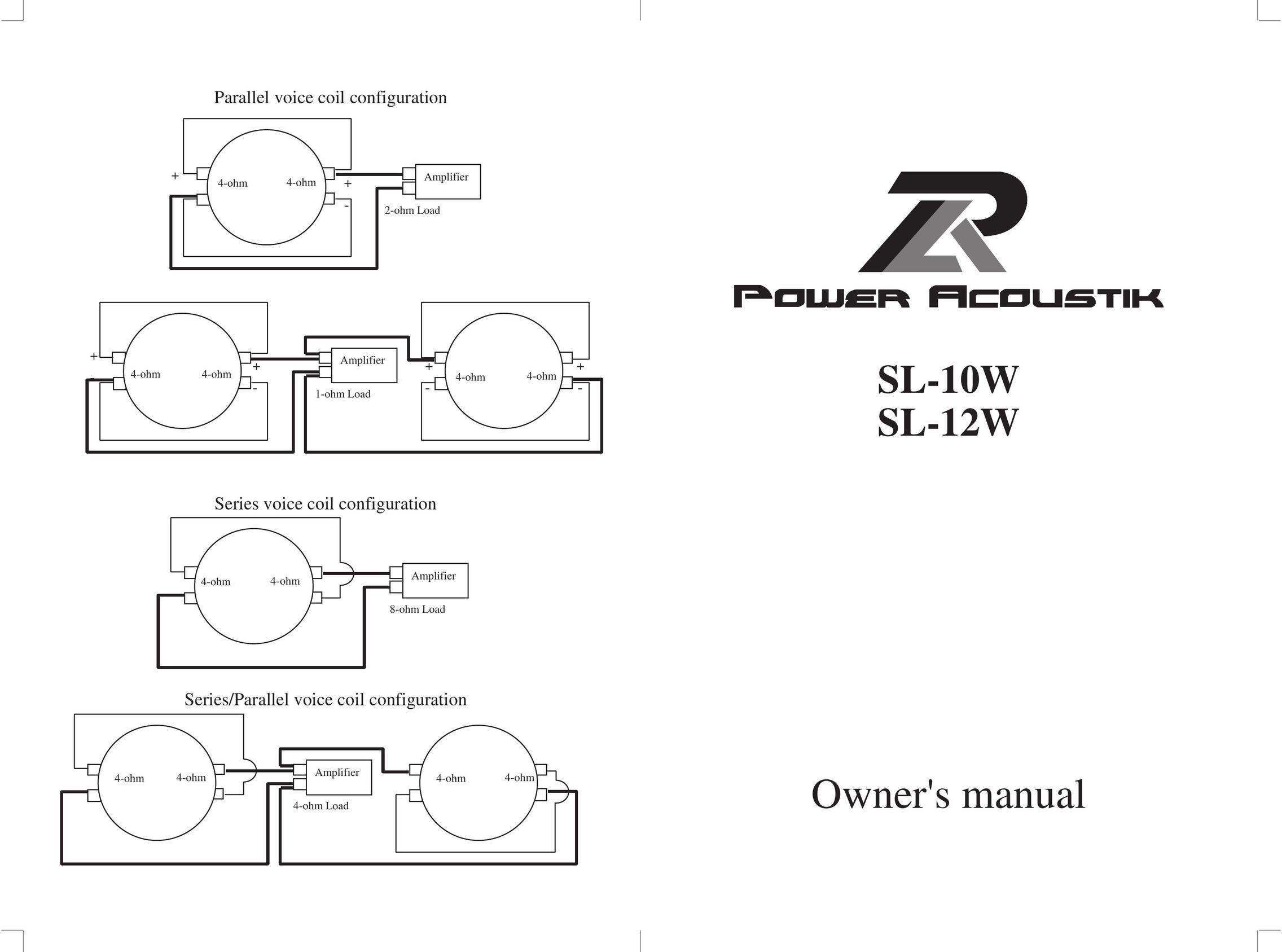 Power Acoustik SL-10W Car Speaker User Manual