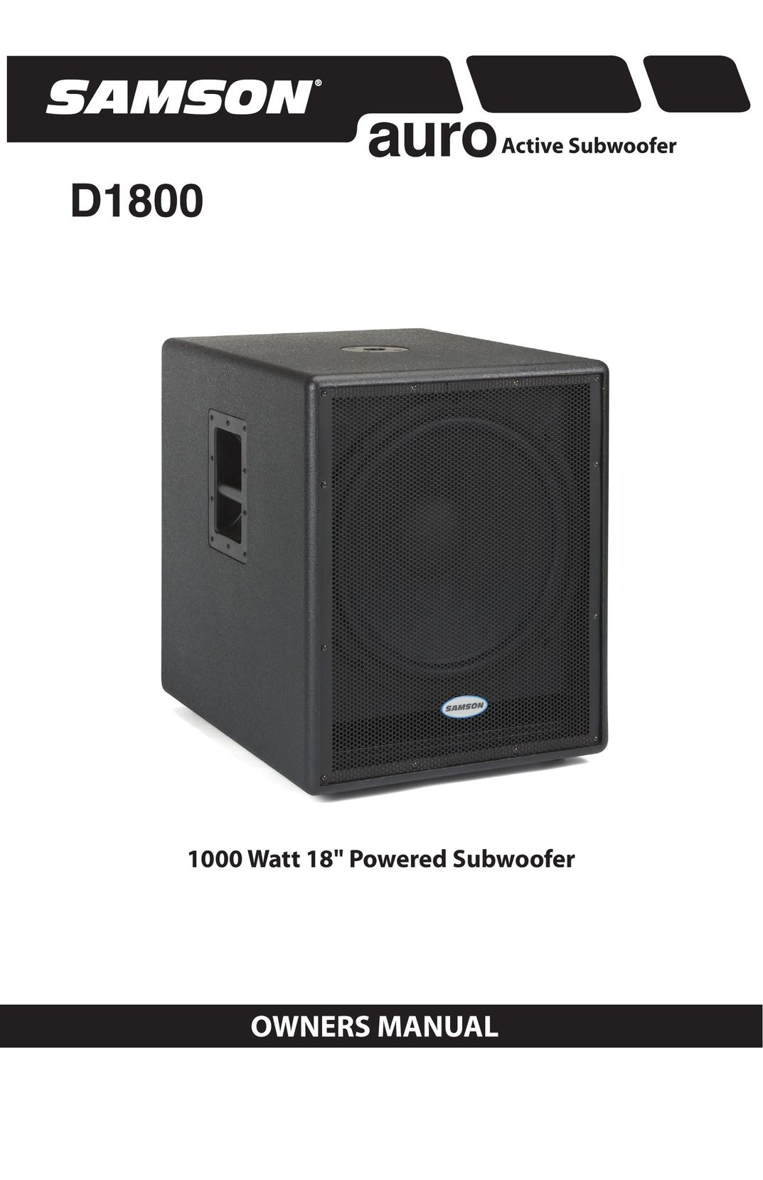 Samson D1800 Car Speaker User Manual