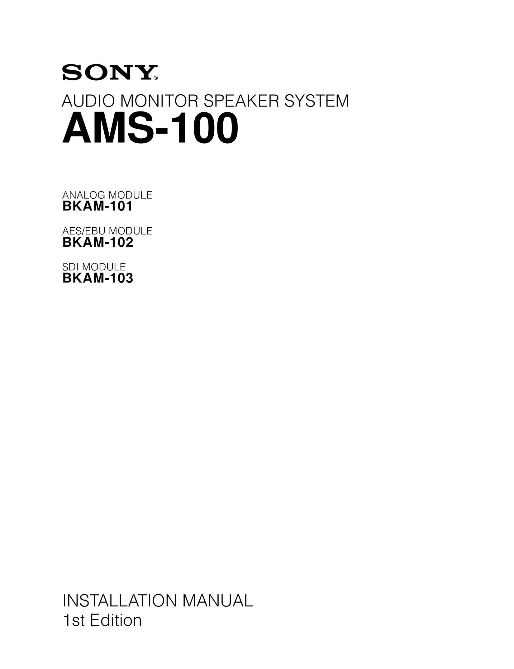 Sony BKAM-102 Car Speaker User Manual