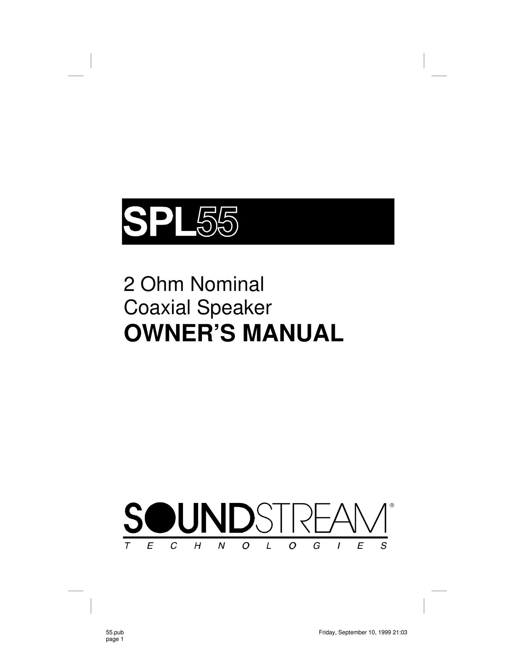 Soundstream Technologies SPL 55 Car Speaker User Manual