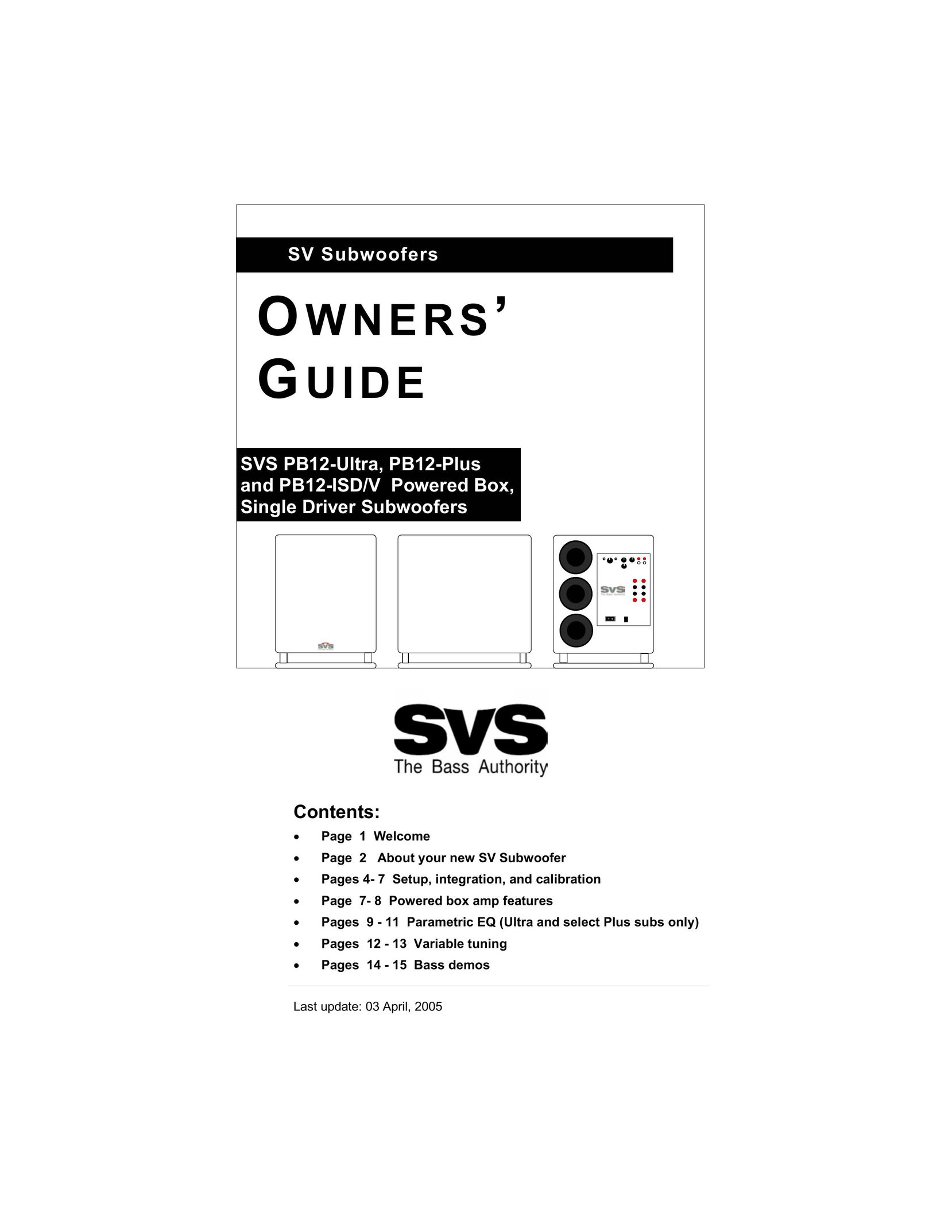 SV Sound PB12-ISD/V Car Speaker User Manual