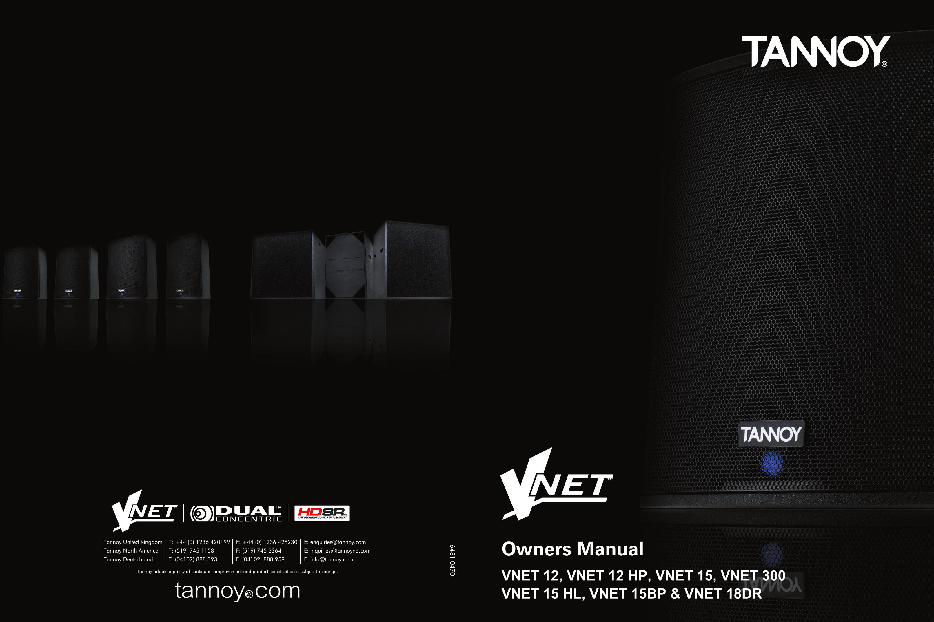 Tannoy VNET12HP Car Speaker User Manual