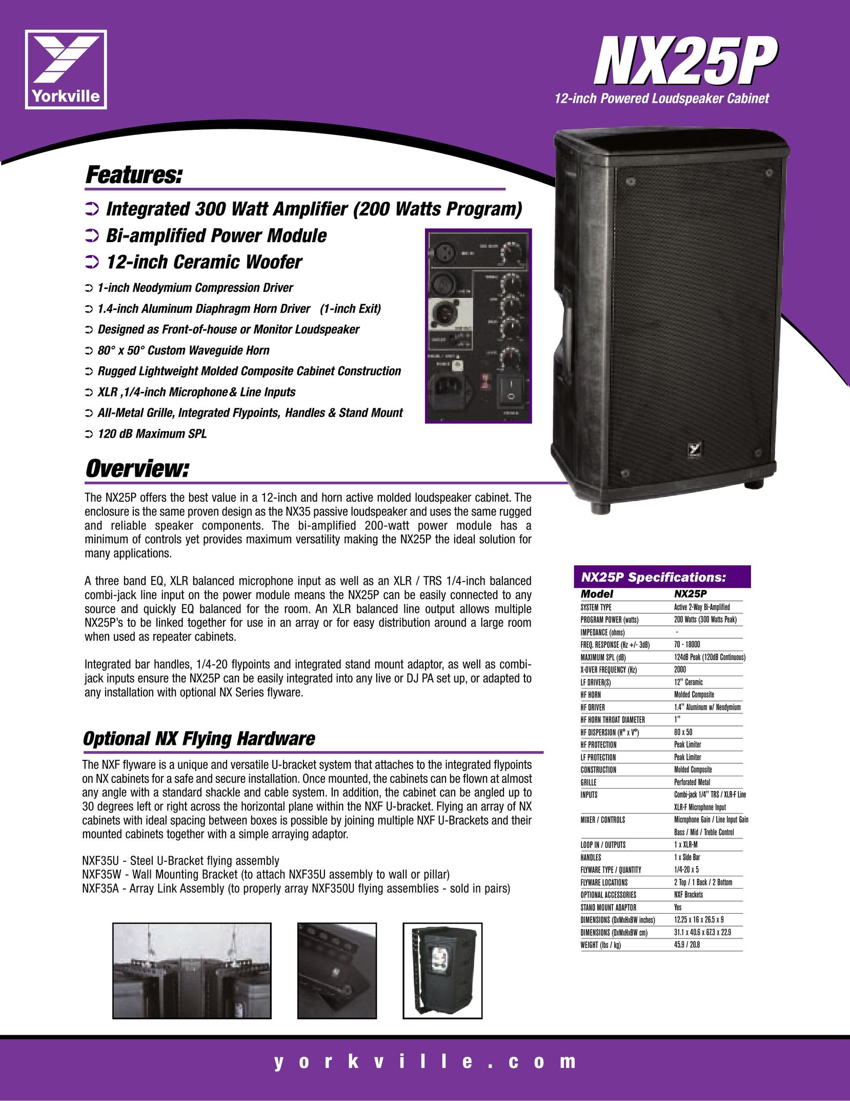 Yorkville Sound NX25P Car Speaker User Manual